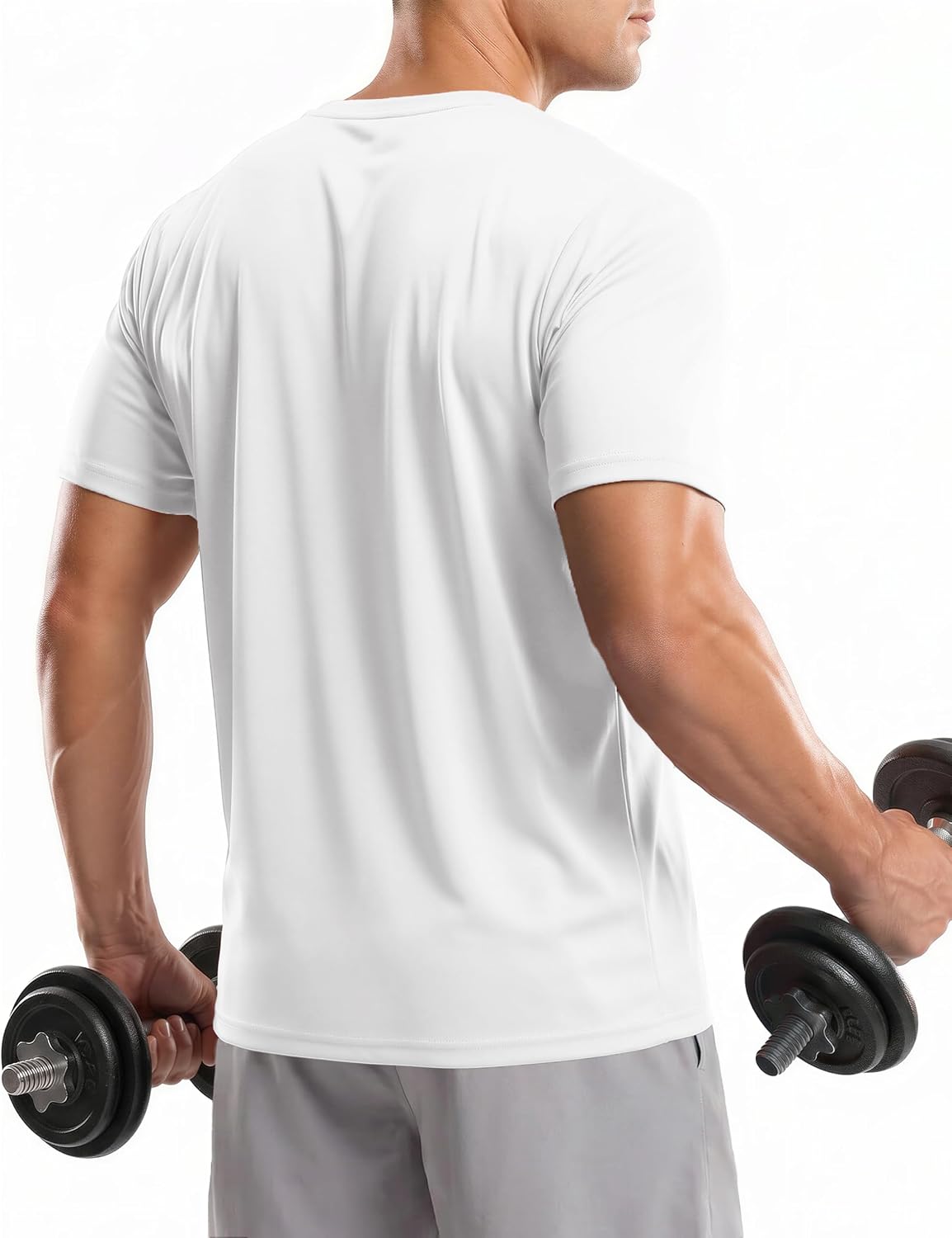 KINSWT Men's Workout Shirts Dry Fit UPF 50+ Athletic T-Shirts Short Sleeve Cooling Quick Dry Running Gym Active Tee Tops - Image 2