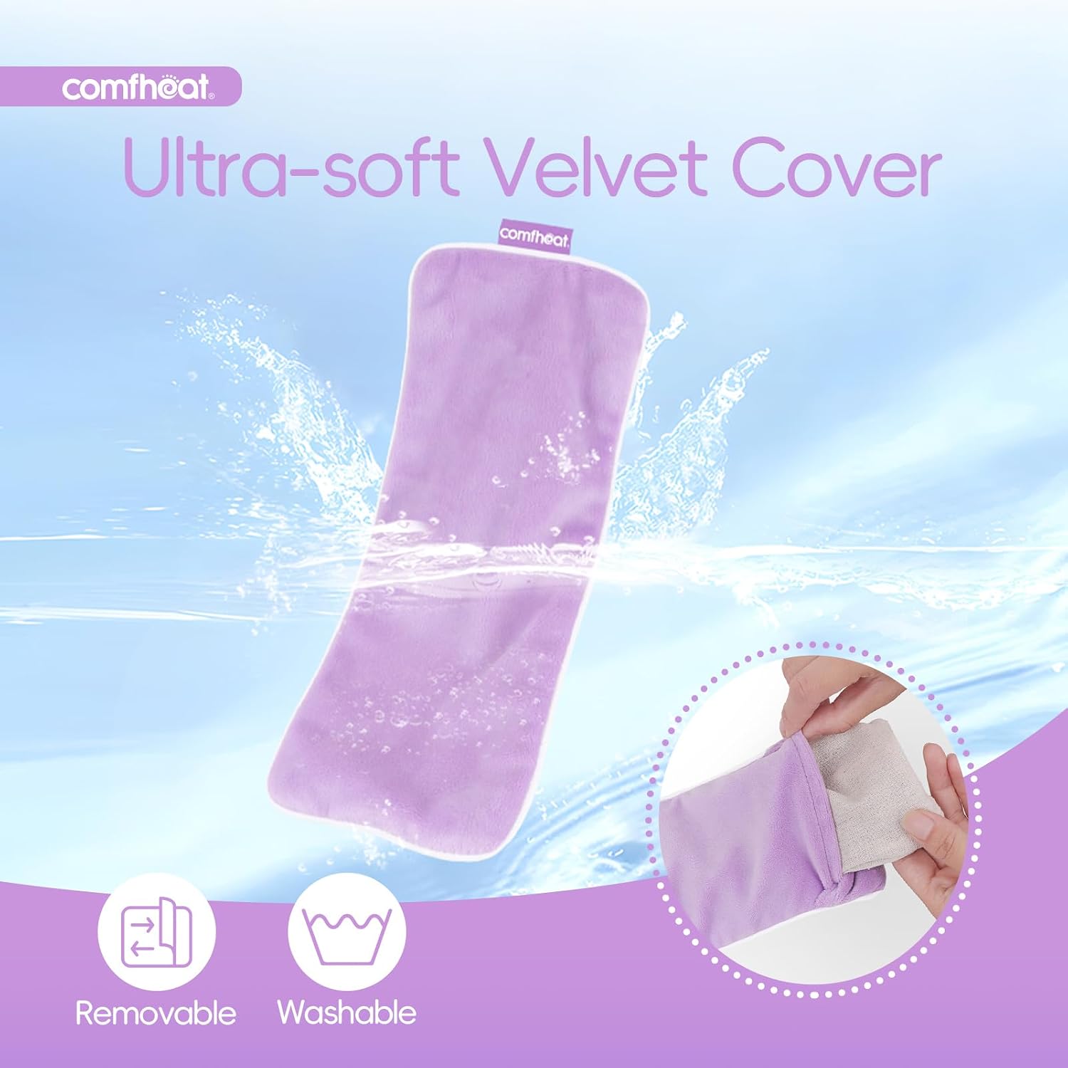 Lavender Weighted Eye Pillow for Yoga, Relaxation | Microwavable Moist Heat Eye Compress Mask with Washable Cover for Meditation, Yoga, Spa, Sleeping, Migraine Relief (Purple) - Image 6