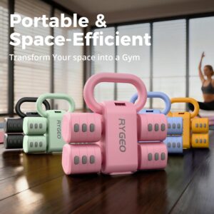 2-in-1 Adjustable Dumbbell Set for Women – 4 Levels (2.2lbs to 12.1lbs) – Home Gym Weights for Women at Home – Fitness Dumbbells