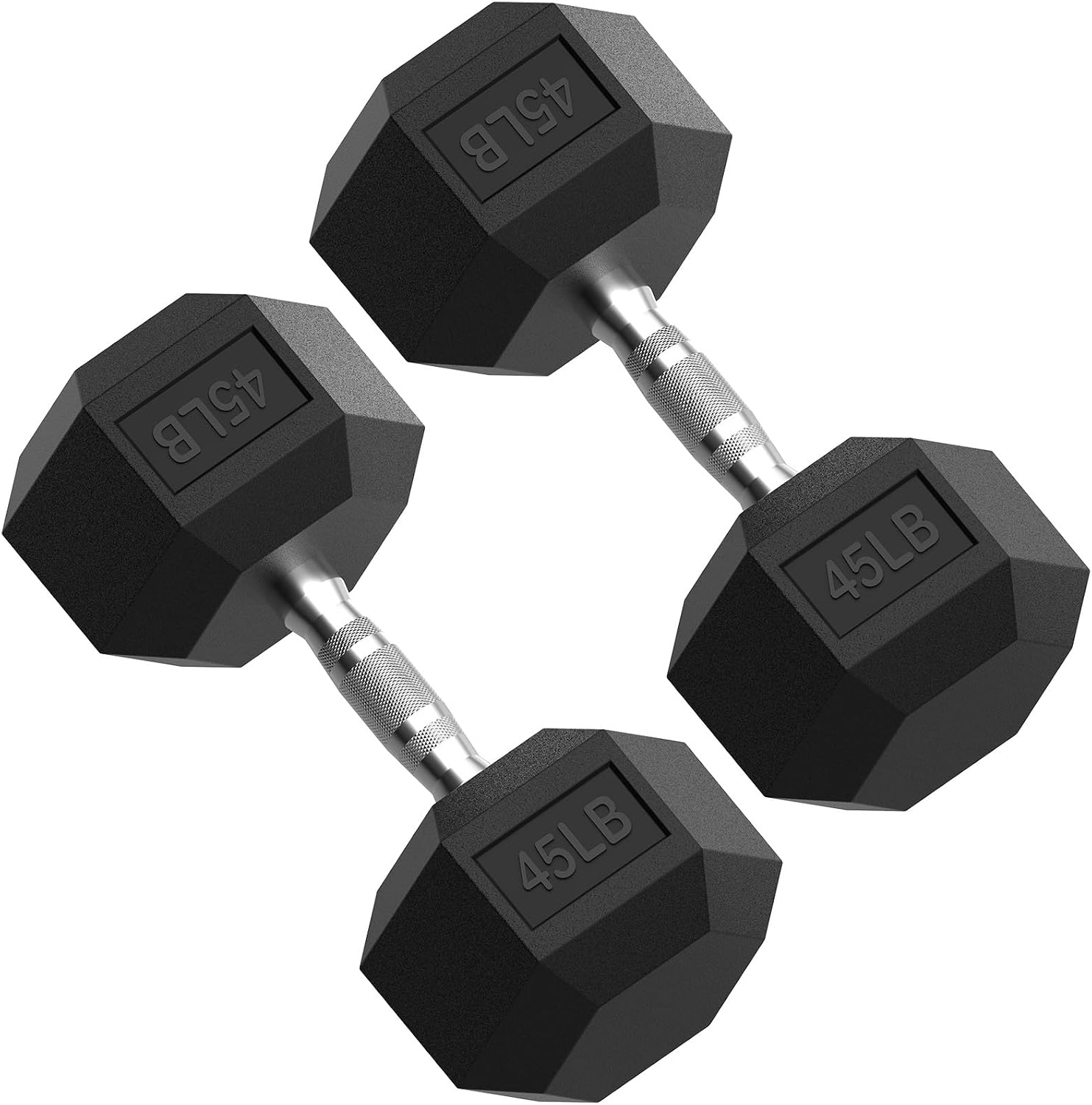 PAPABABE HEX Dumbbell Set 2.5-125lb, Rubber Encased Home Gym Dumbbells, Exercise & Fitness Weights Dumbbells for Women & Men, Hand Weight for Strength Training