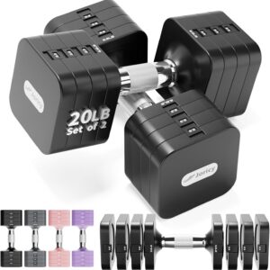 Adjustable Dumbbell Set, Dumbbells 10LBS 20LBS 25LBS Set of 2 Hand Weights | Free Weight Set with Metal Handle , Home Gym & Outdoor Exercise, Weight Loss Workout, Strength Training & Muscle Toning