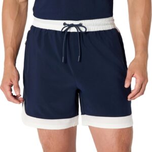 Amazon Essentials Men’s Athletic Performance Stretch Contrast Woven Gym Training Short with 6″ Inseam