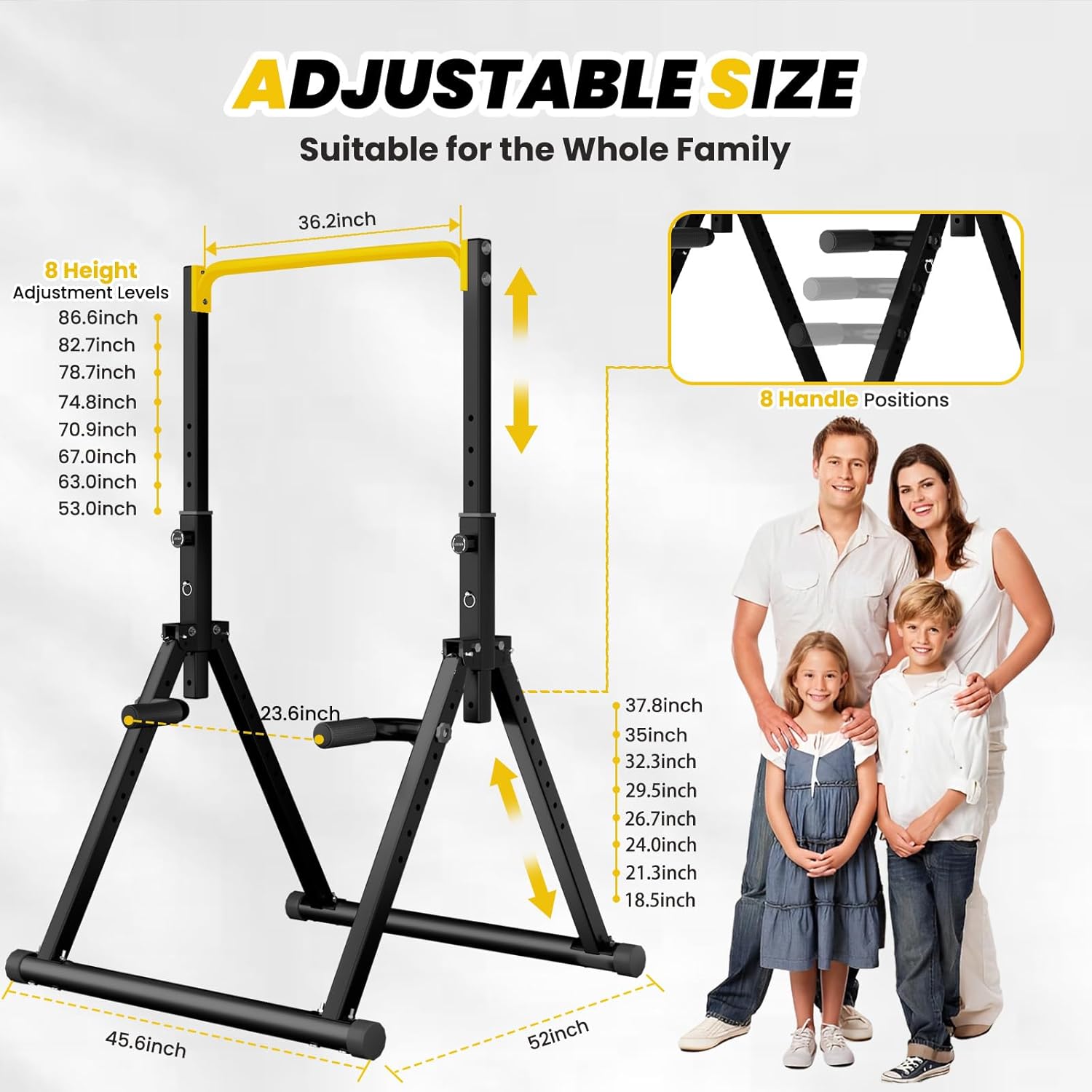 DOBESTS Power Tower Pull Up Bar Free Standing, Foldable Pull Up Station - Image 2