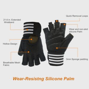 Weightlifting Gloves with Wrist Wrap Support – Padded Gym Gloves for Men Women, Breathable Workout Gloves for Lifting, Dumbbell, Crossfit, Exercise, Fitness