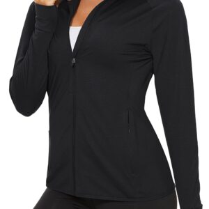 TACVASEN Women’s Athletic Jackets Lightweight UV Protection Shirts Full Zip Workout Jacket UPF 50+ Long Sleeve Sun Shirt