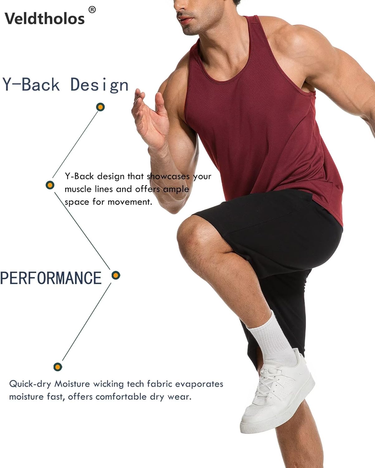 6 Pack Men's Tank Tops Quick Dry Sleeveless Gym Shirts Mesh Y-Back Athletic Vest Muscle Shirts for Workout - Image 4