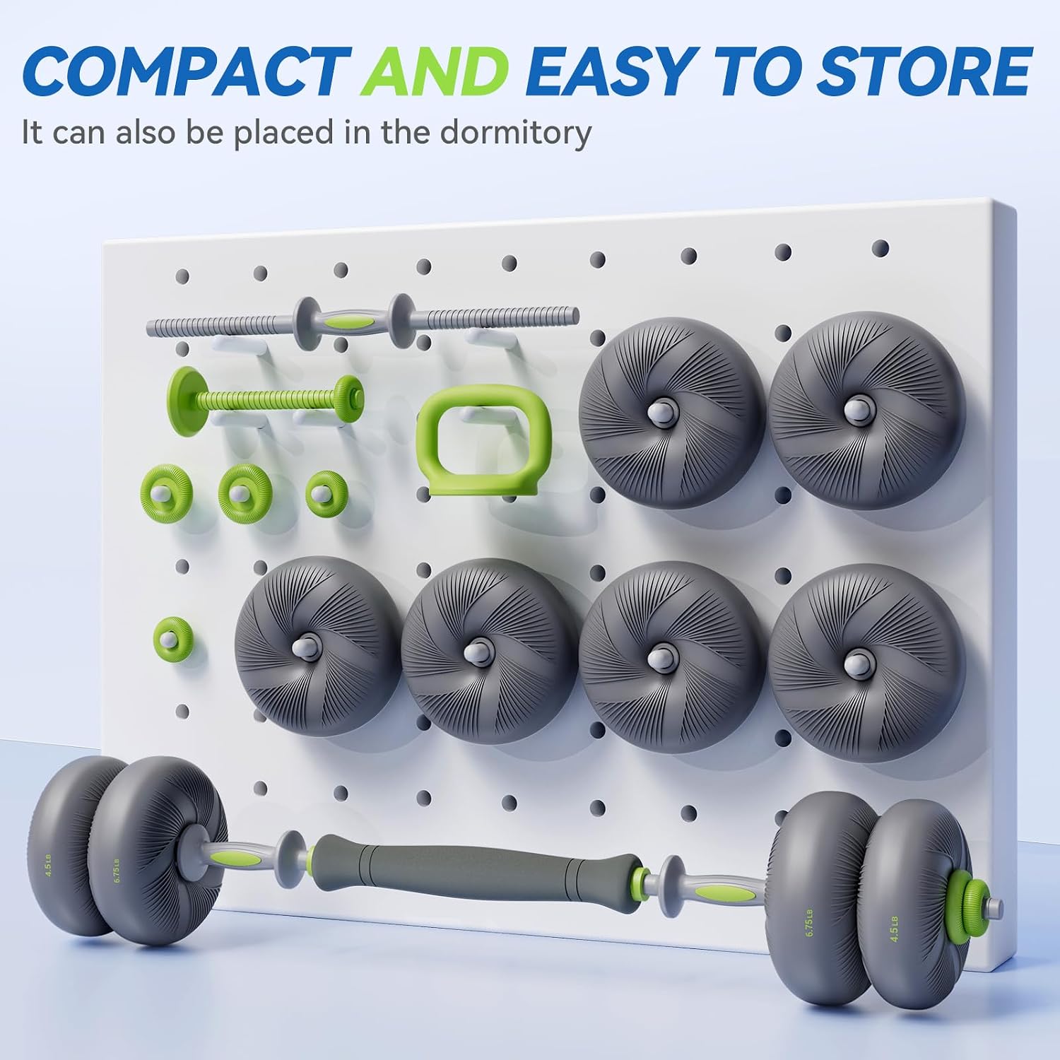 LIFERUN Adjustable Dumbbell Set, Soft PVC Coated, 45lbs/67lbs Free Weight Set Home Gym, 4-in-1 Used As Barbell, Dumbbells, Kettlebell, Weight Plates, Weights Dumbbells Set, Space Saving Fitness Exercise For Men/Women - Image 8