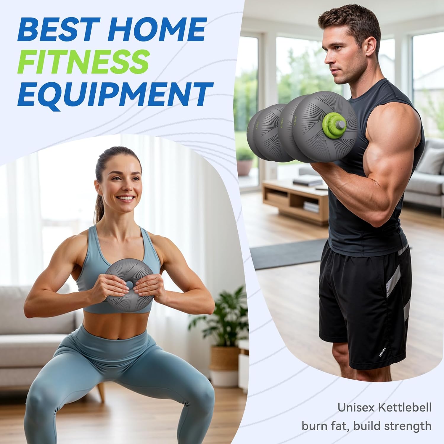 LIFERUN Adjustable Dumbbell Set, Soft PVC Coated, 45lbs/67lbs Free Weight Set Home Gym, 4-in-1 Used As Barbell, Dumbbells, Kettlebell, Weight Plates, Weights Dumbbells Set, Space Saving Fitness Exercise For Men/Women - Image 5