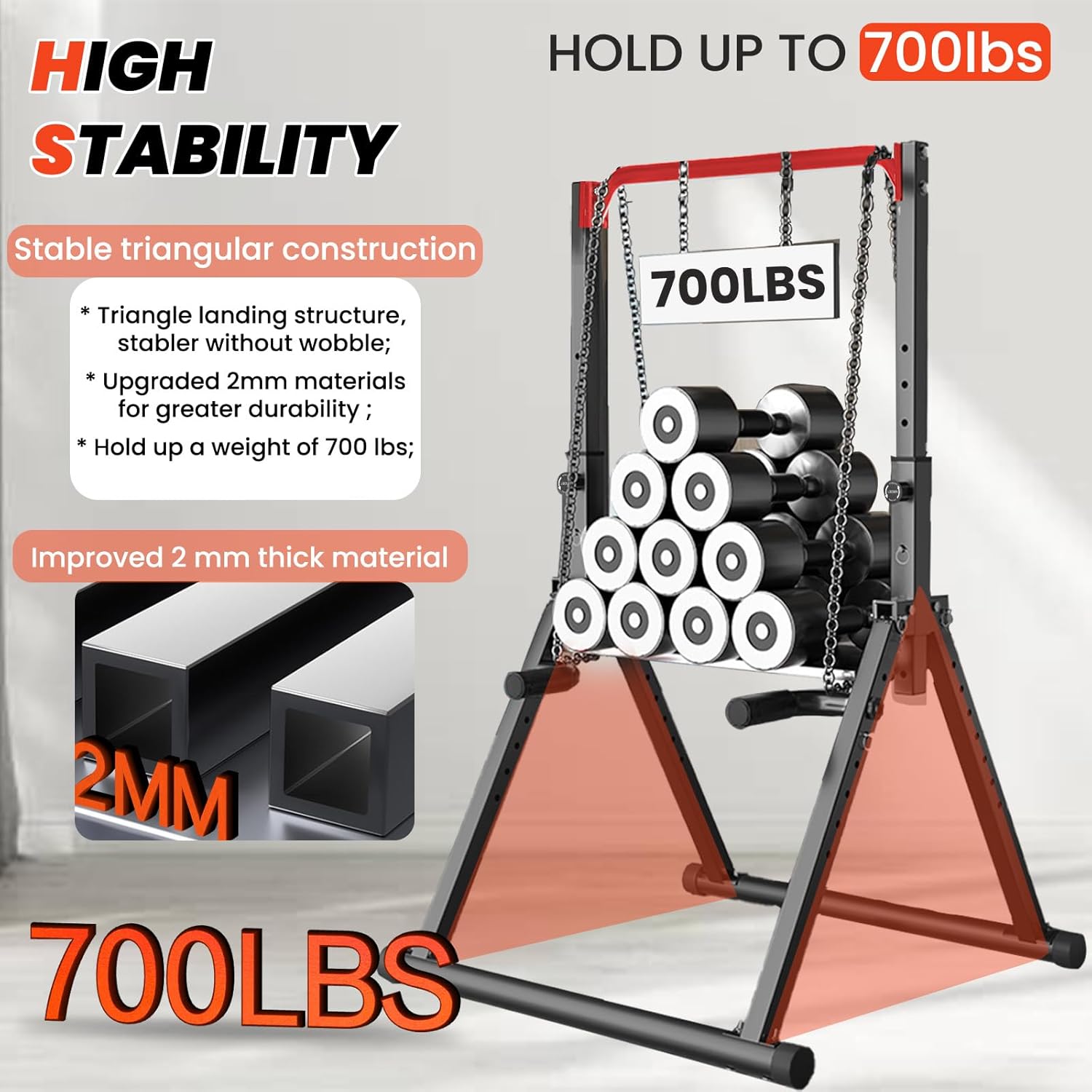 DOBESTS Power Tower Pull Up Bar Free Standing, Foldable Pull Up Station - Image 4