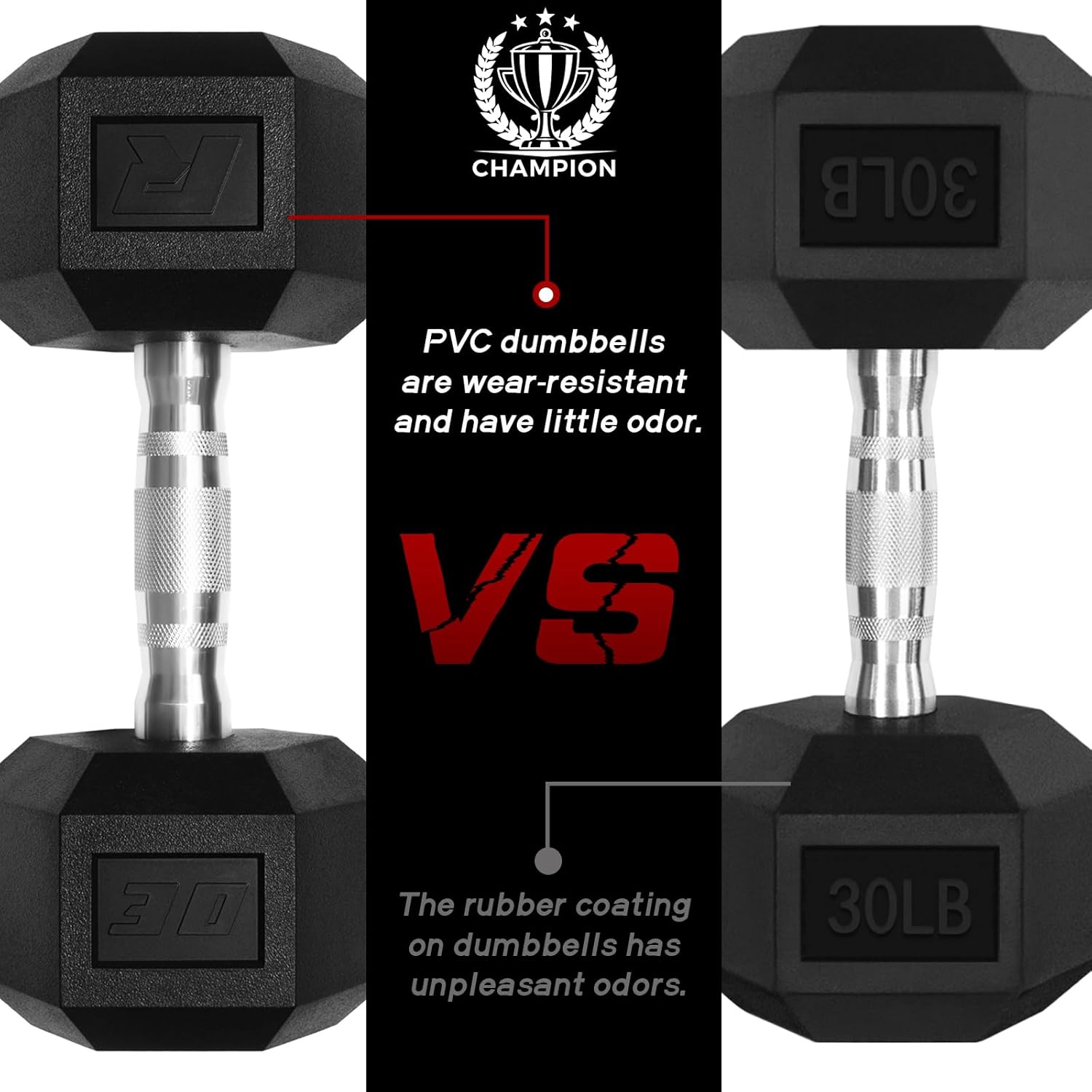 Ritfit 5-650 LBS PVC Encased Hex Dumbbell Sets with Optional Rack for Home Gym, Hand weight with Chrome Handle for Strength Training,Workouts - Image 3