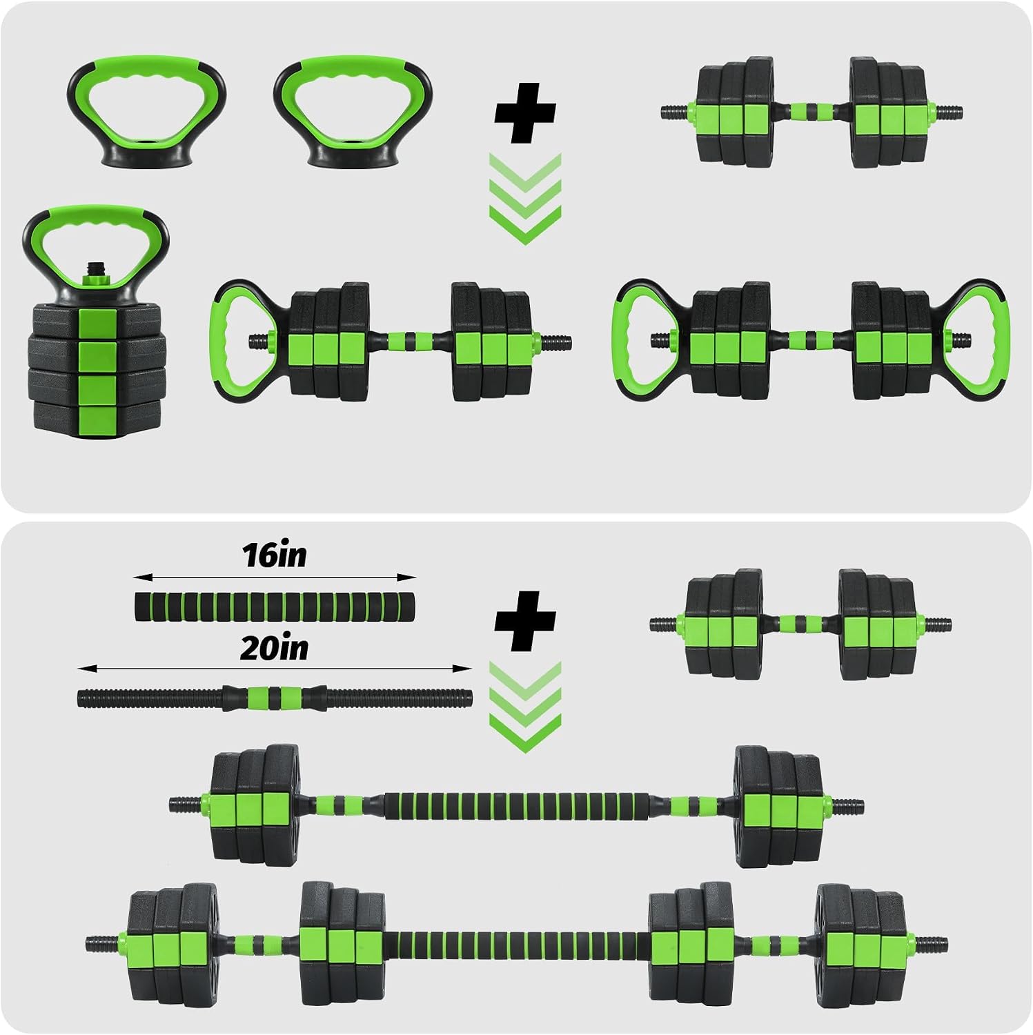 4-in-1 Dumbbell Set, 66/88Lbs Adjustable Free Weight Set with Connector, Use As Kettlebells, Barbell, Push Up Stand, Multi-Purpose Fitness Equipment for Home Gym, Suitable for Men and Women - Image 7