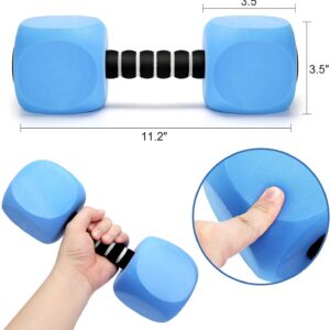 Water Dumbbells, 2Pack Aquatic Exercise Dumbbells, EVA Foam Barbells for Men Women Water Workouts