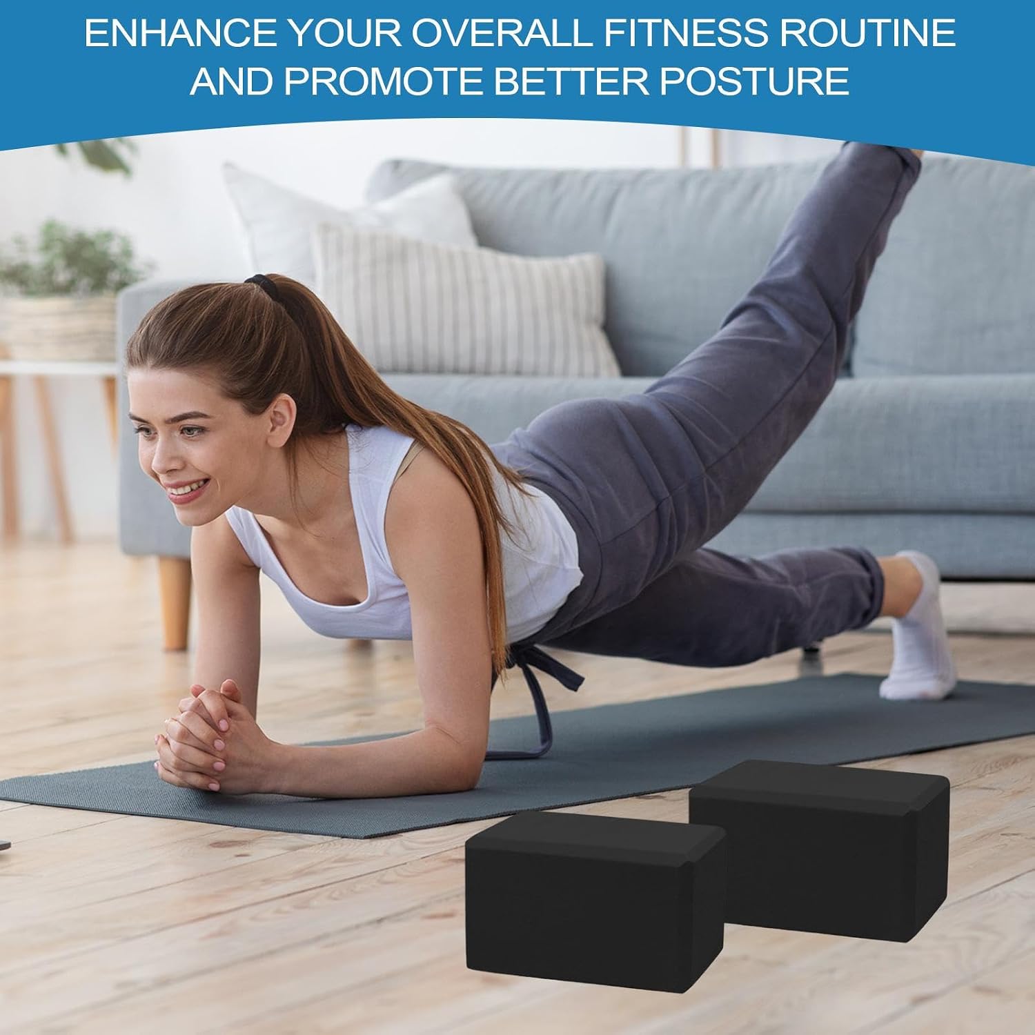 Slip Resistant Exercise Block - Workout Balance, EVA Foam Stretcher with Stable Support, Yoga Accessory with High Density Material, Fitness Tool Easy Use, Exercise Block for Beginner Advanced - Image 3