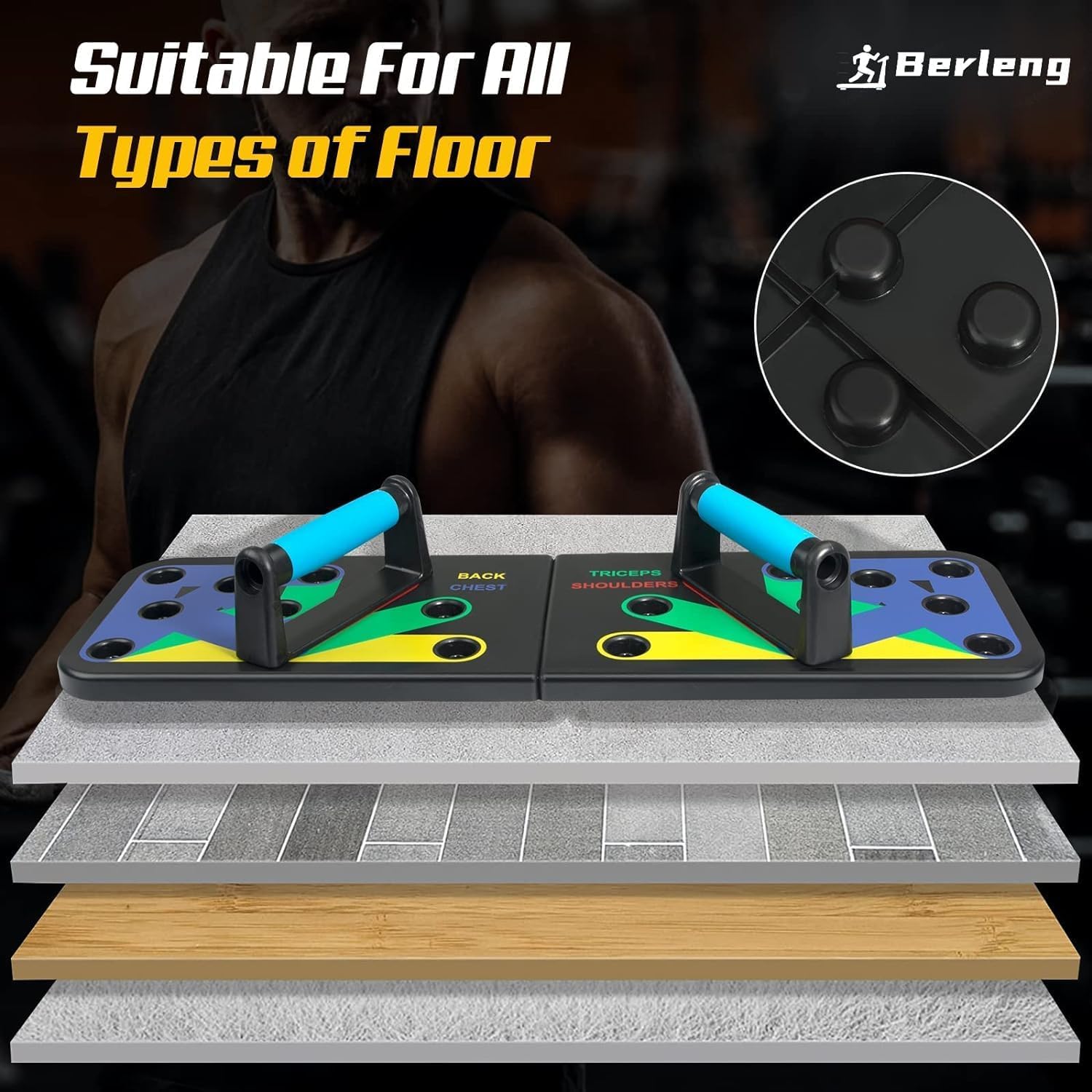 IUT Solid Push Up Board 15 in 1 Home Workout Equipment Multi-Functional Pushup Stands System Fitness Floor Chest Muscle Exercise Professional Equipment Burn Fat - Image 6