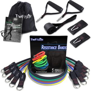 Resistance Bands with Handle Set – for Men and Women, Workout Bands for Strength Exercise, with Handles, Door Anchor & Ankle Straps, for Rehab, Yoga and Fitness