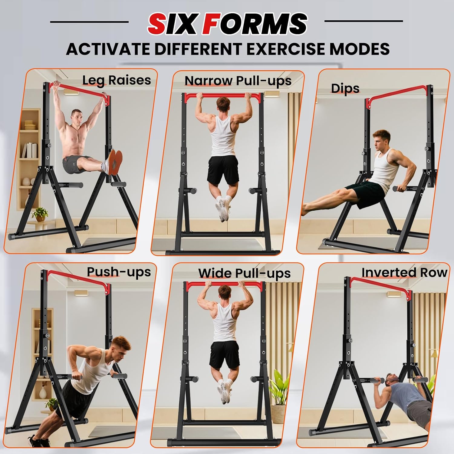 DOBESTS Power Tower Pull Up Bar Free Standing, Foldable Pull Up Station - Image 5