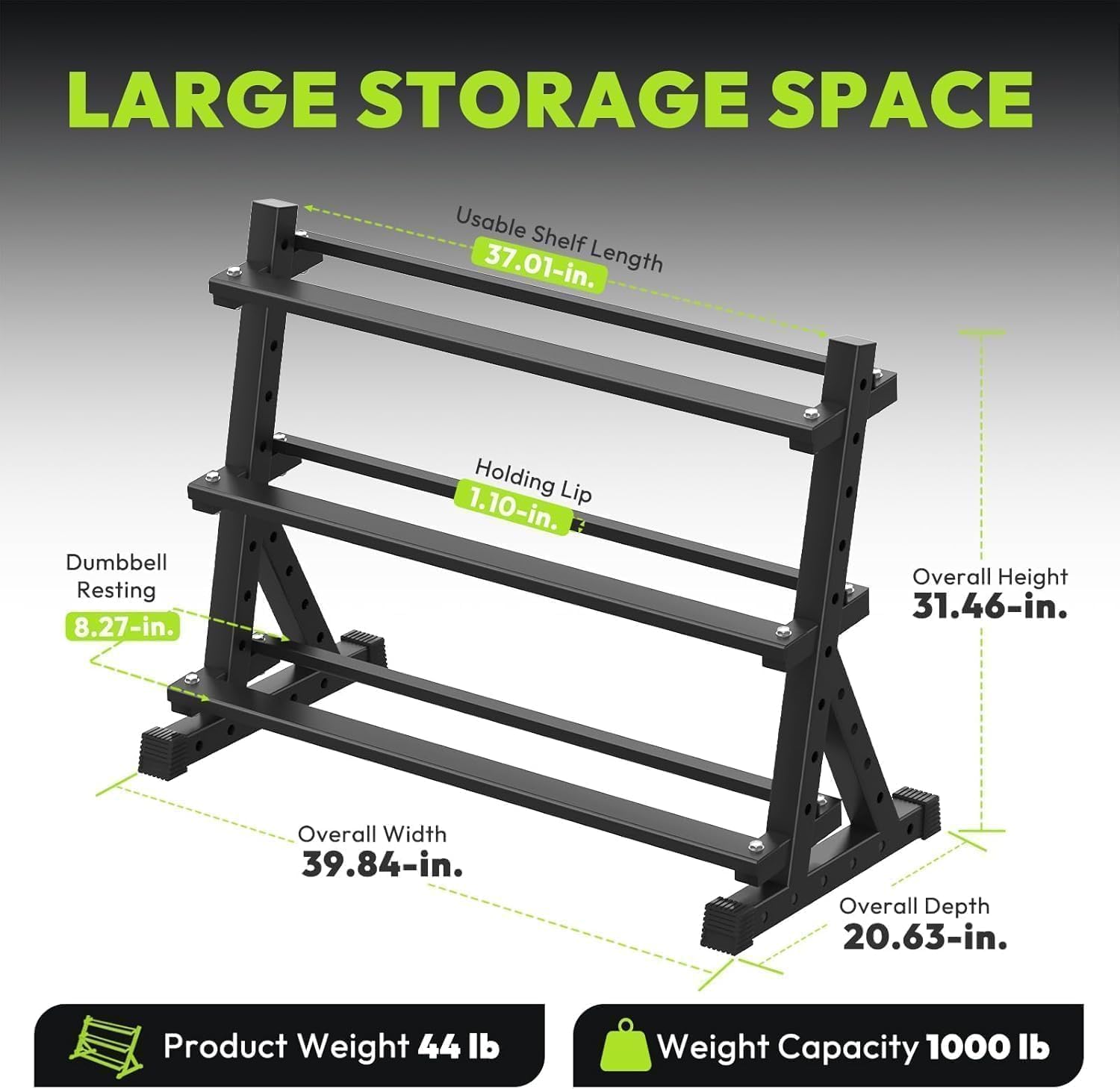 HANDBODE Hex Dumbbell Set with Rack, 350-690 lb, Non-Slip Rubber Grip Handles, Rubber Coated Fixed Weights, Heavy Duty Storage Stand, Hexagon Shape, Multiple Weight Options for Home Gym Strength Training - Image 3