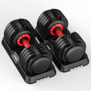 Adjustable Dumbbells Set of 2,Free Weights Dumbbells Set,25lbs/50lbs Adjustable Weights with Anti-slip Silicone Grip,10 in 1,for Men/Women Gym Equipment for Home Strength Training Equipment