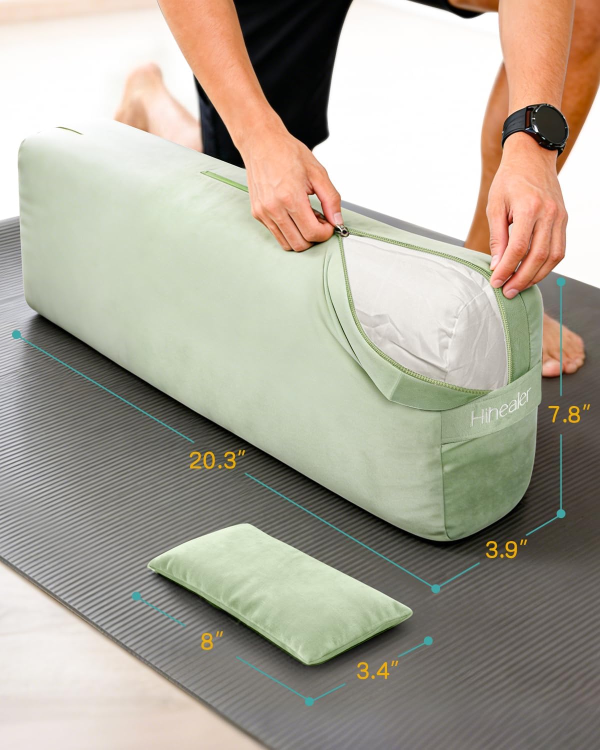 3 in 1 Yoga Bolster and Weighted Eye Pillow - Image 2