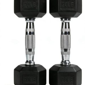 Hex Dumbbell Set – 5lb to 90lb Rubber Coated Hex Dumbbell, Heavy Duty Weights for Home Gym, Strength Training, Men and Women (Single or Pair Options Available)