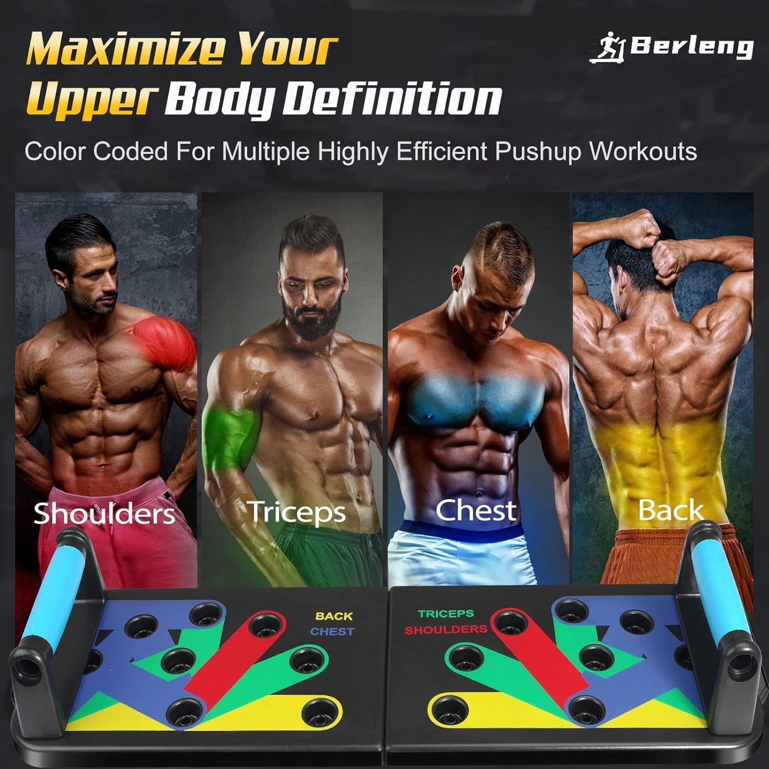 IUT Solid Push Up Board 15 in 1 Home Workout Equipment Multi-Functional Pushup Stands System Fitness Floor Chest Muscle Exercise Professional Equipment Burn Fat - Image 2