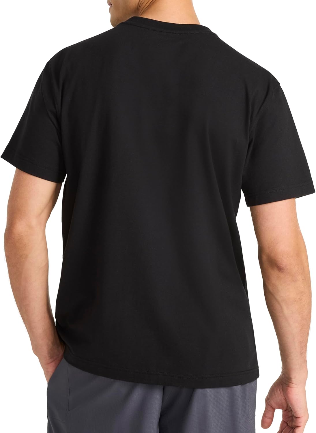 Reebok Men's Short Sleeve Crewneck Embroidered T-Shirt, Standard Fit, Lightweight Stretch Cotton Fabric - Image 2