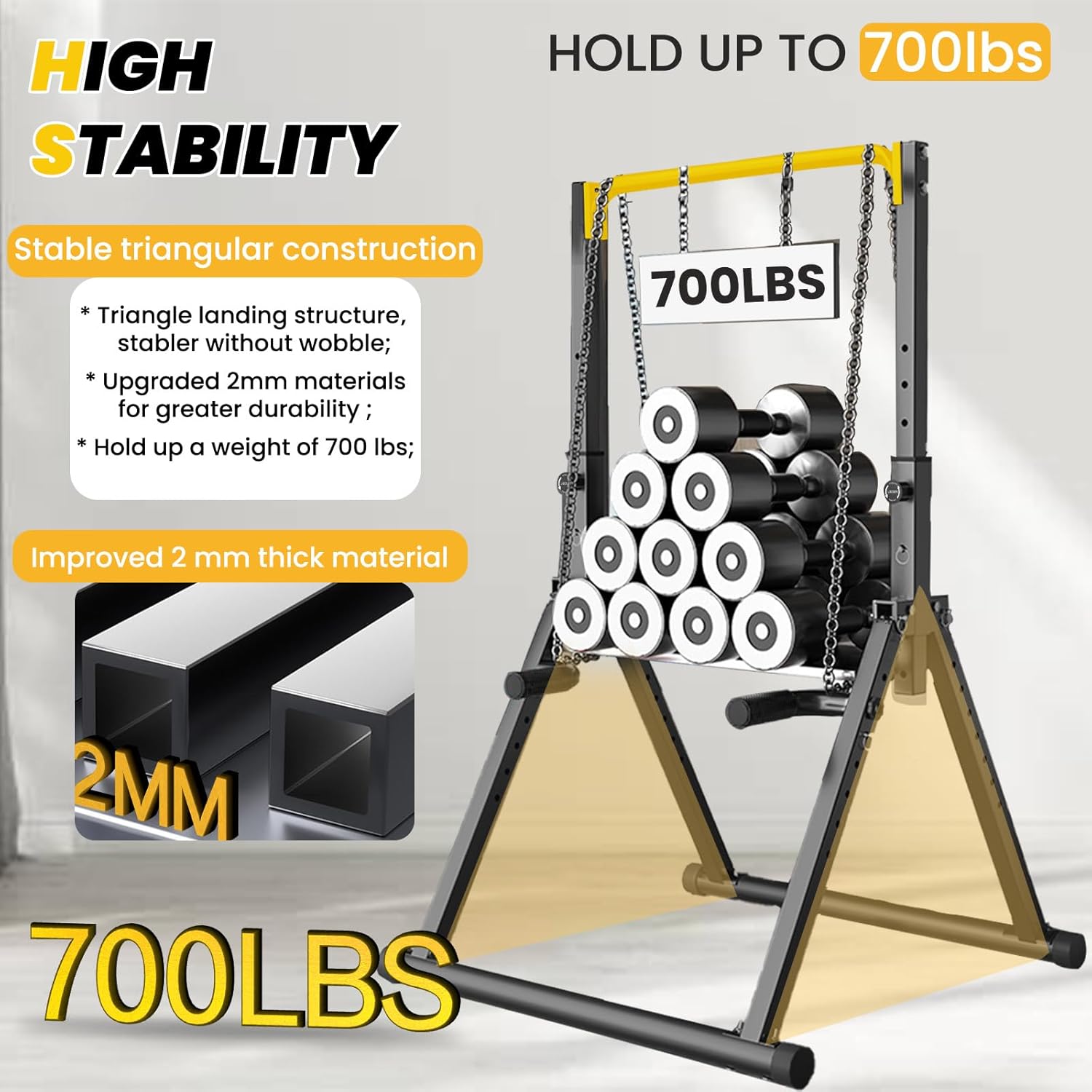 DOBESTS Power Tower Pull Up Bar Free Standing, Foldable Pull Up Station - Image 4