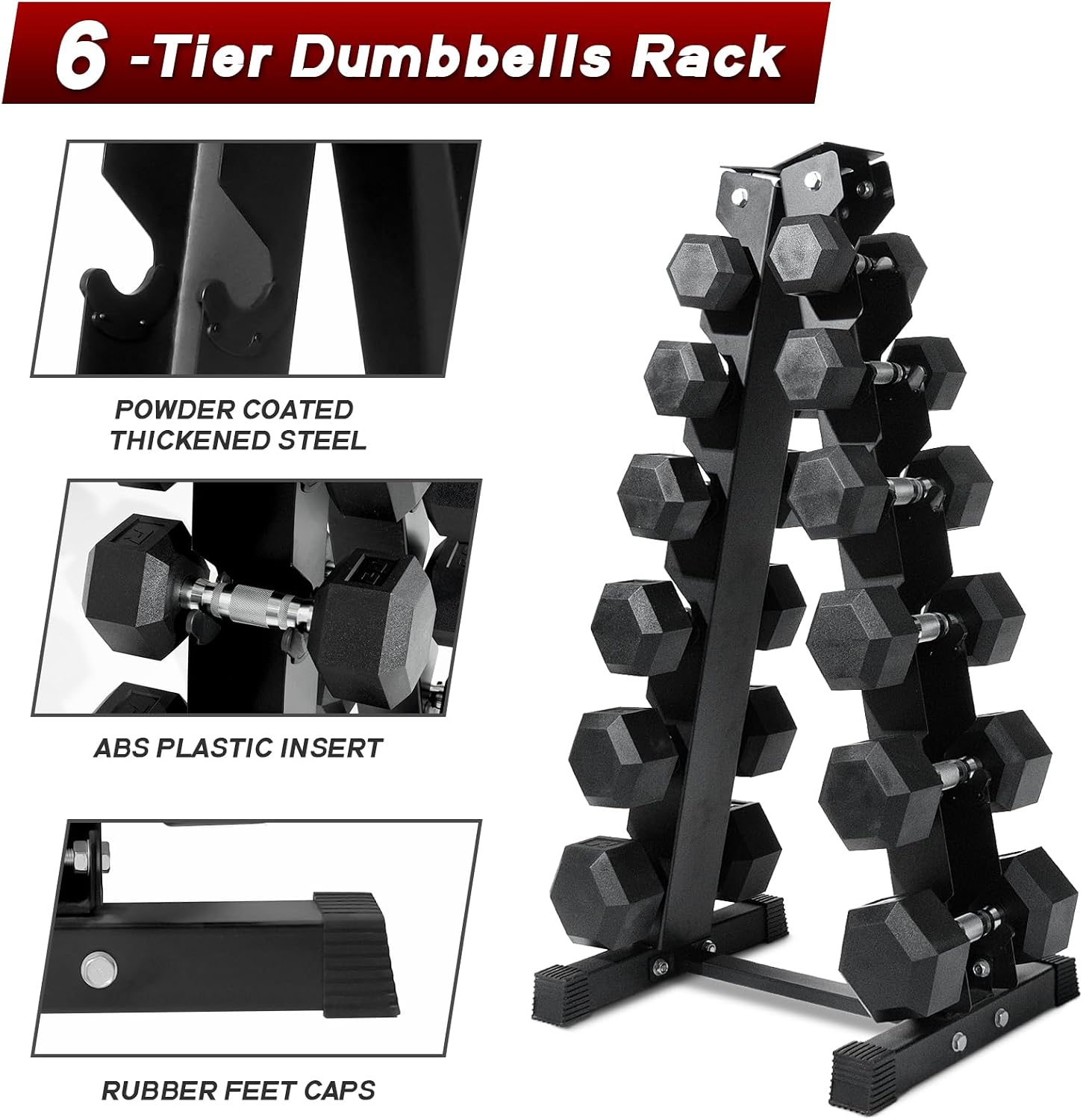 Ritfit 5-650 LBS PVC Encased Hex Dumbbell Sets with Optional Rack for Home Gym, Hand weight with Chrome Handle for Strength Training,Workouts - Image 5
