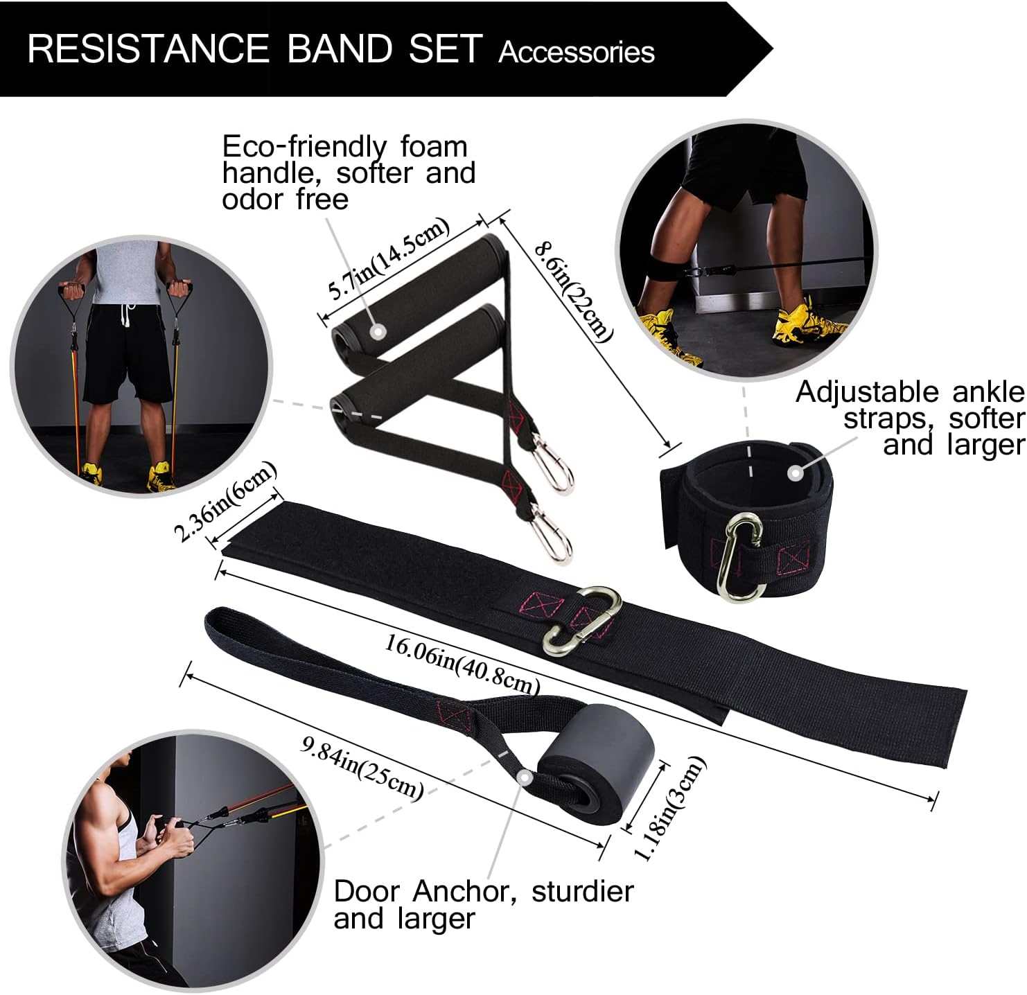Resistance Bands with Handle Set - for Men and Women, Workout Bands for Strength Exercise, with Handles, Door Anchor & Ankle Straps, for Rehab, Yoga and Fitness - Image 5