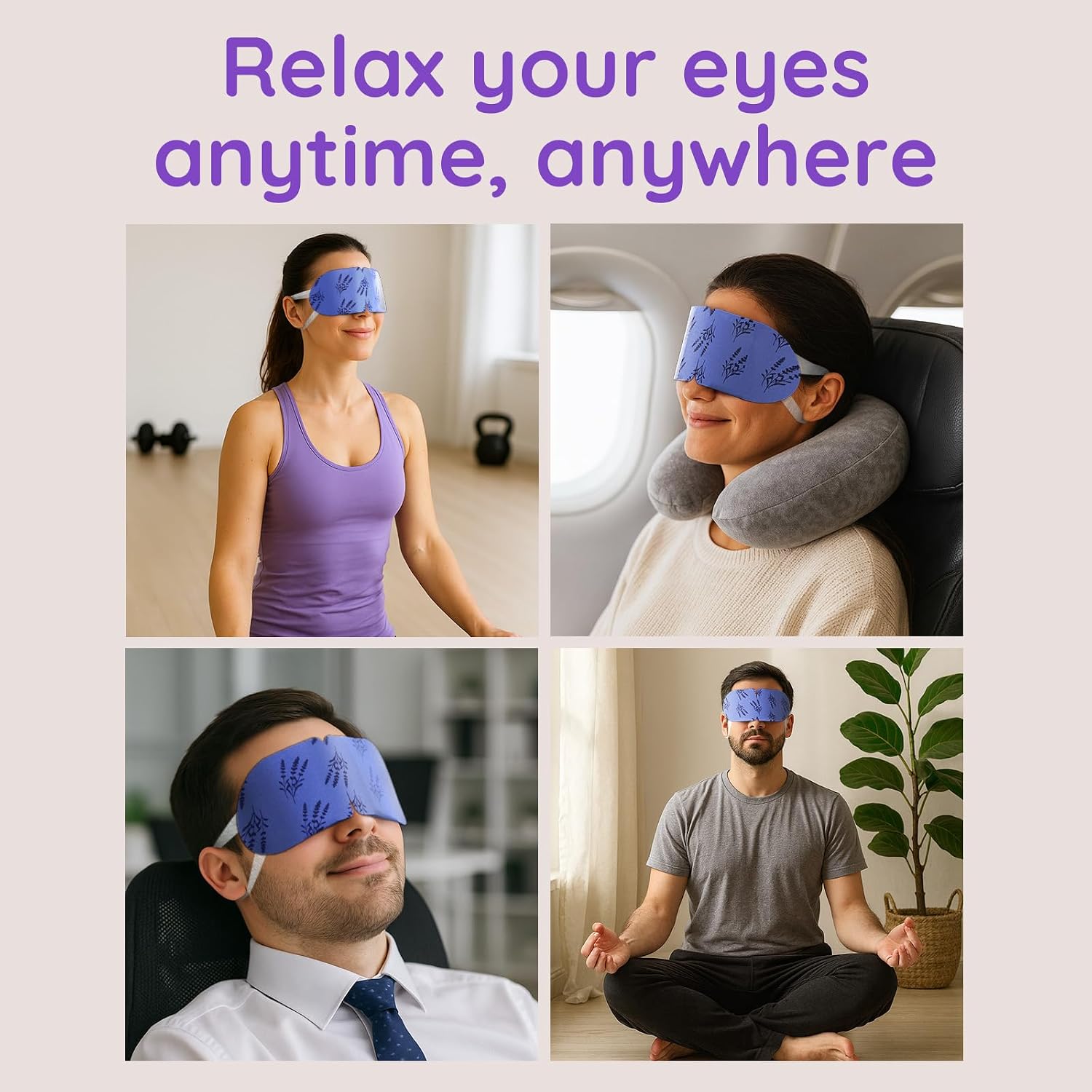 16 Pack Lavender Steam Eye Mask for Dryness, Puffiness, Strain & Relaxation, Heated Eye Mask for Sleep & Travel, Self-Heating & Disposable Warm Compress, Travel Essentials, Relaxation Gifts for Women - Image 6