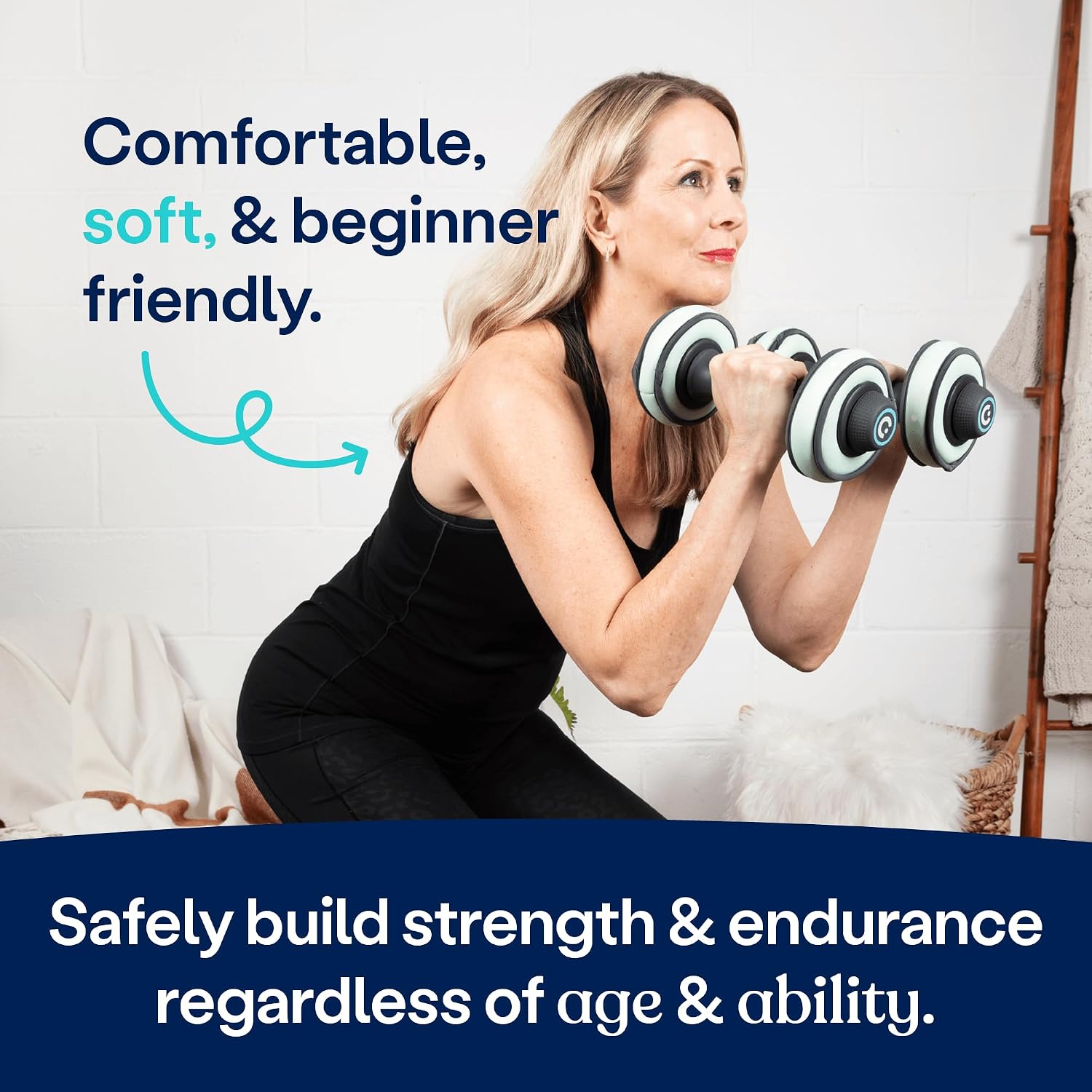 Cubii Build Adjustable Dumbbell Set - Includes Two Adjustable Hand Weight Dumbbells Plus 4 Cubii 1 lb SoftRings Free Weights with Fast and Easy Exercise Weight Adjust for Women and Men Strength - Image 2
