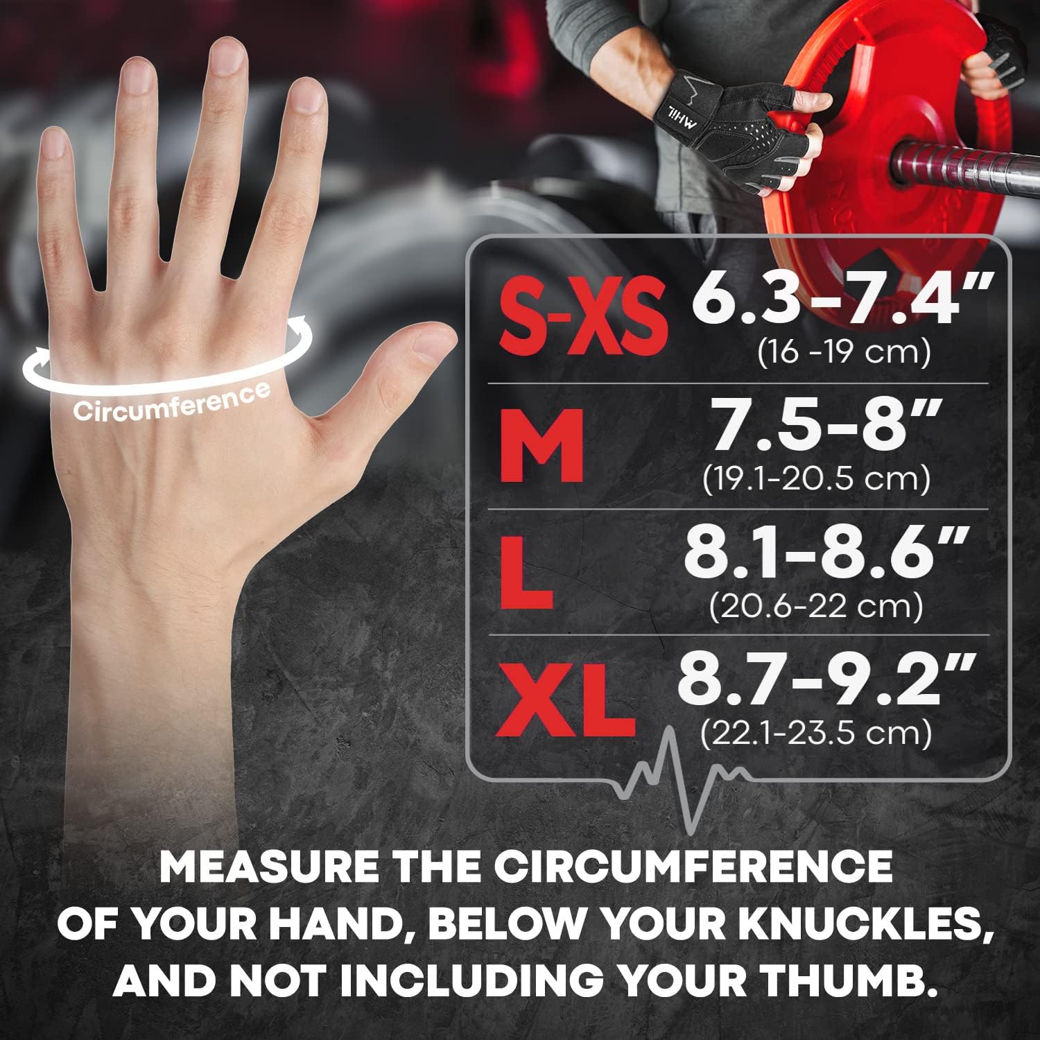 MhIL Workout Gloves for Men โ Comfortable Gym Gloves for Men with Enhanced Grip for Safety and Hand Protection โ Weight Lifting Protection with Wrist Wraps Support for Performance Boost and Style - Image 5