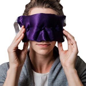 Victoria’s Lavender Luxury Aromatherapy Lavender Eye Mask Pillow – Ideal for Hot or Cold Applications, Weighted Eye Compression, Meditation Silk Eye Mask, Made in the USA (Colors May Vary)