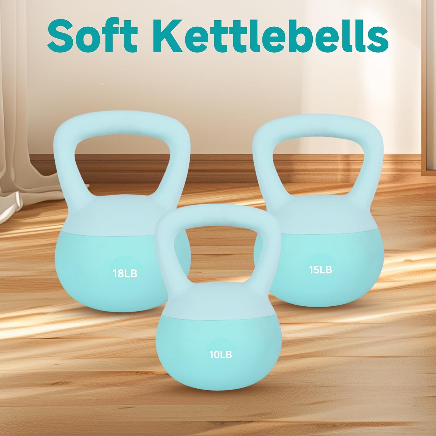 Leikefitness Soft Kettlebells,Weights for Women and Men,Home workout. | Color Coded Anti Slip Grip Kettlebell,Cushioned Impact-Resistant Base,Wide Handle Design - Image 5