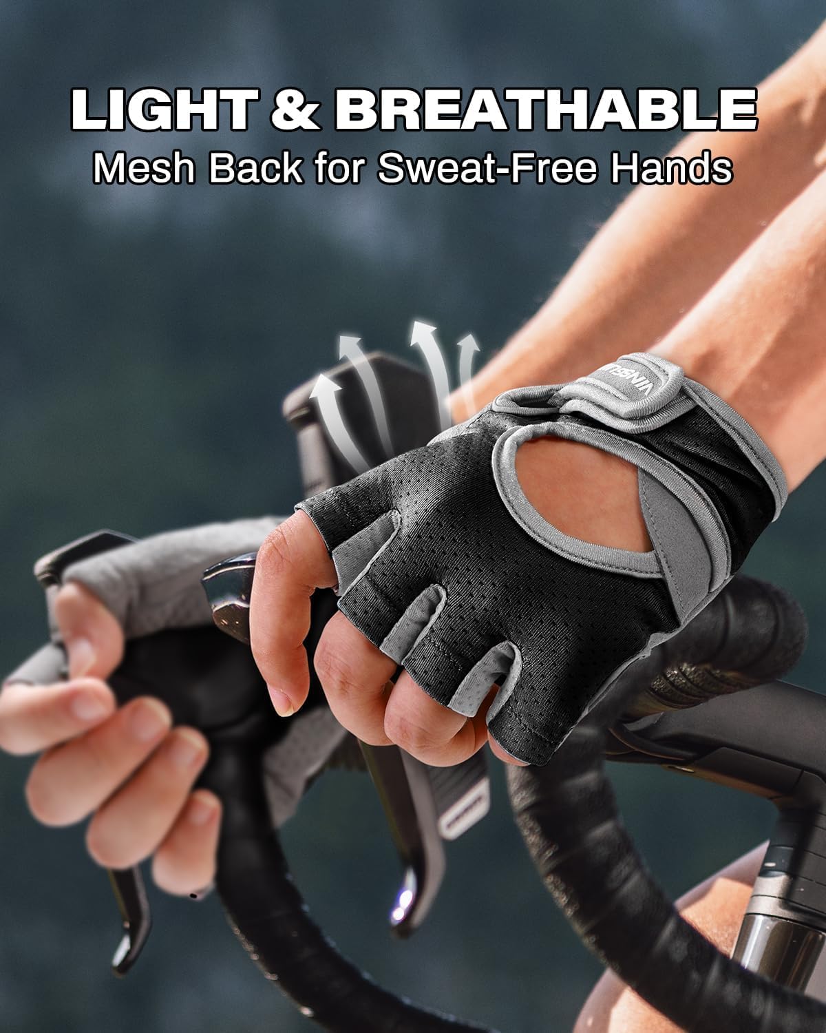 VINSGUIR Workout Gloves for Women and Men, Breathable Weight Lifting Gloves for Gym Exercise, Fitness, Training, and Cycling, with Excellent Grip and Cushion Pads - Image 4