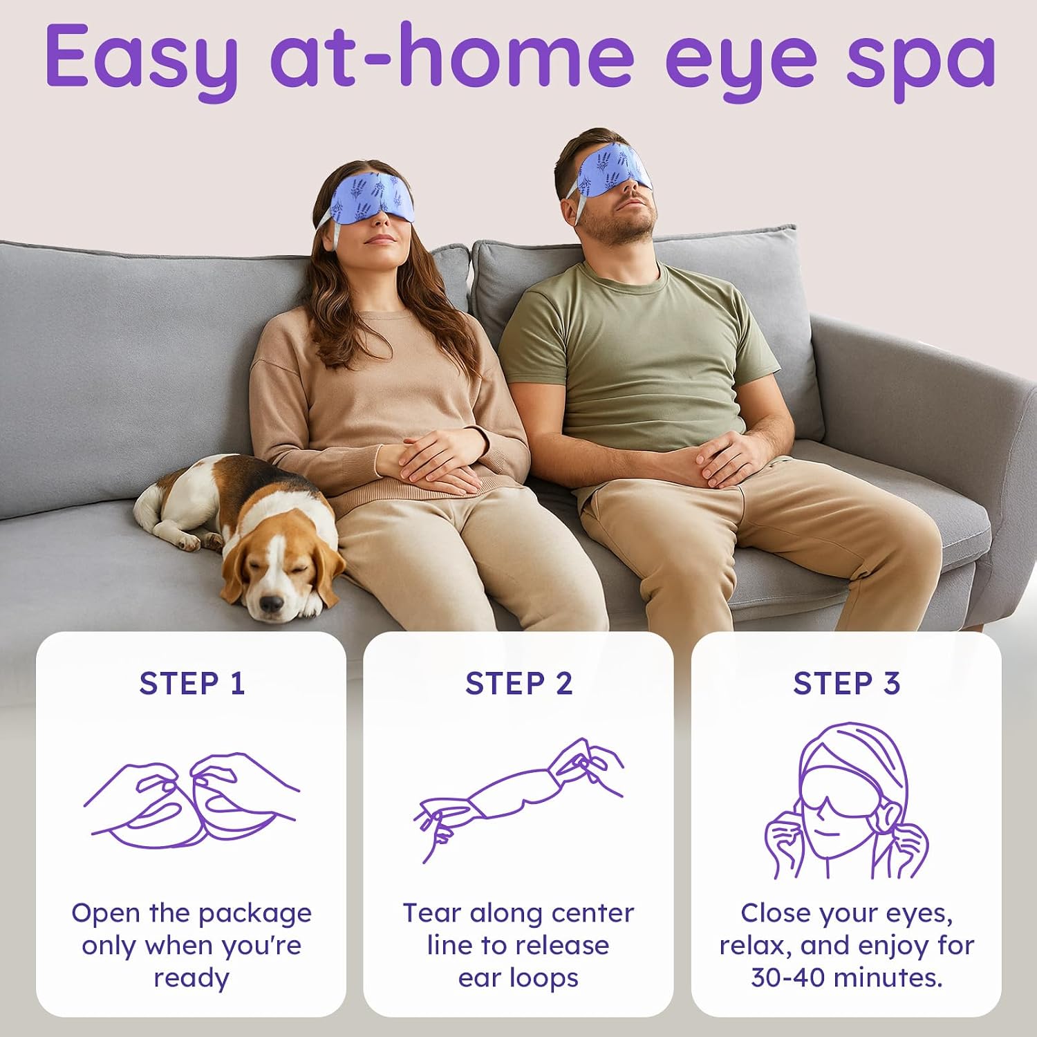16 Pack Lavender Steam Eye Mask for Dryness, Puffiness, Strain & Relaxation, Heated Eye Mask for Sleep & Travel, Self-Heating & Disposable Warm Compress, Travel Essentials, Relaxation Gifts for Women - Image 4
