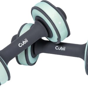 Cubii Build Adjustable Dumbbell Set – Includes Two Adjustable Hand Weight Dumbbells Plus 4 Cubii 1 lb SoftRings Free Weights ​with Fast and Easy Exercise Weight Adjust for Women and Men Strength