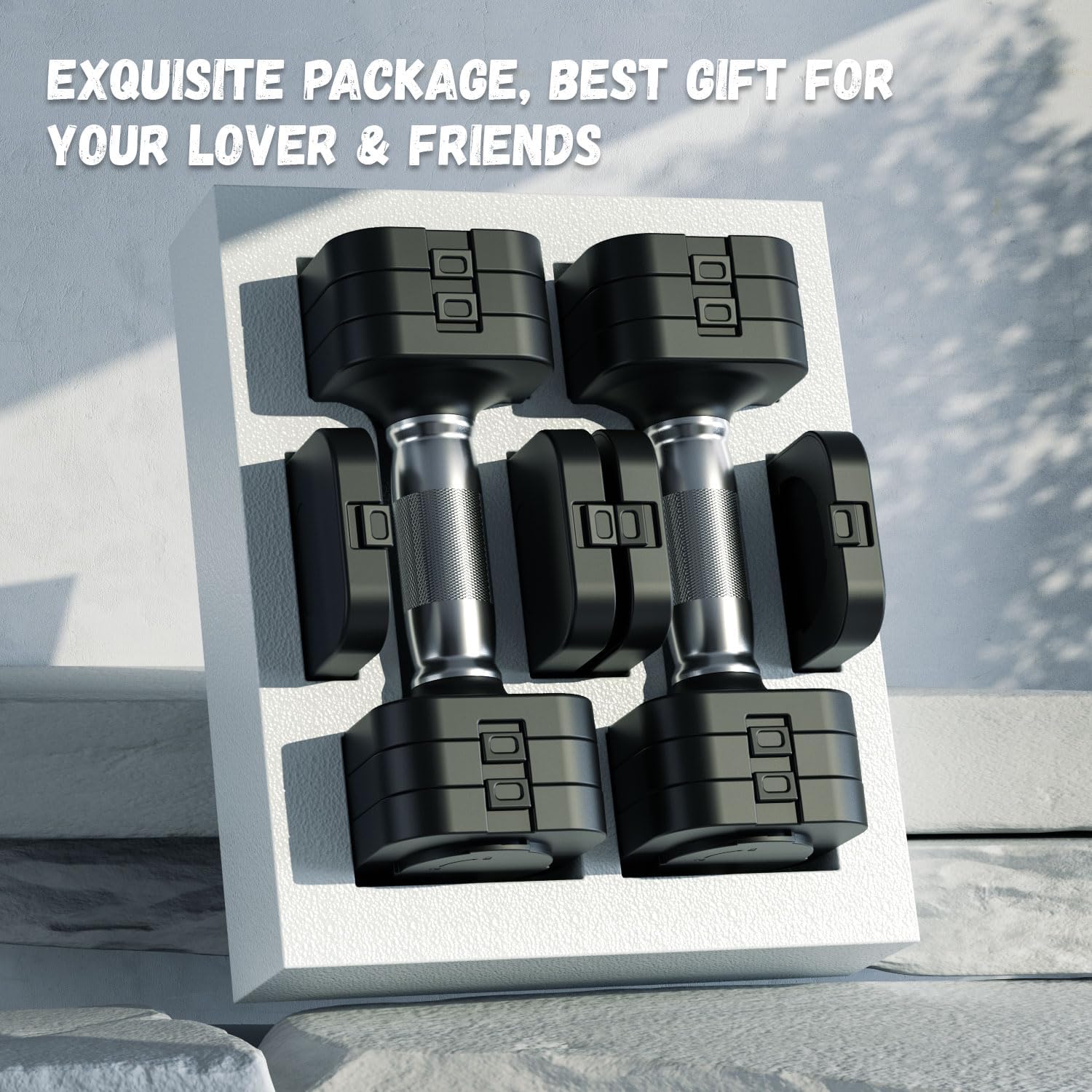 RUNWE 10lb Dumbbell Set of 2-4 in 1 Fast Adjustable Free Weight Set, Each 4lb 6lb 8lb 10lb for Women & Men Exercise Fitness for Home Gym, Also Can Be Used Push Up Bar - Image 4