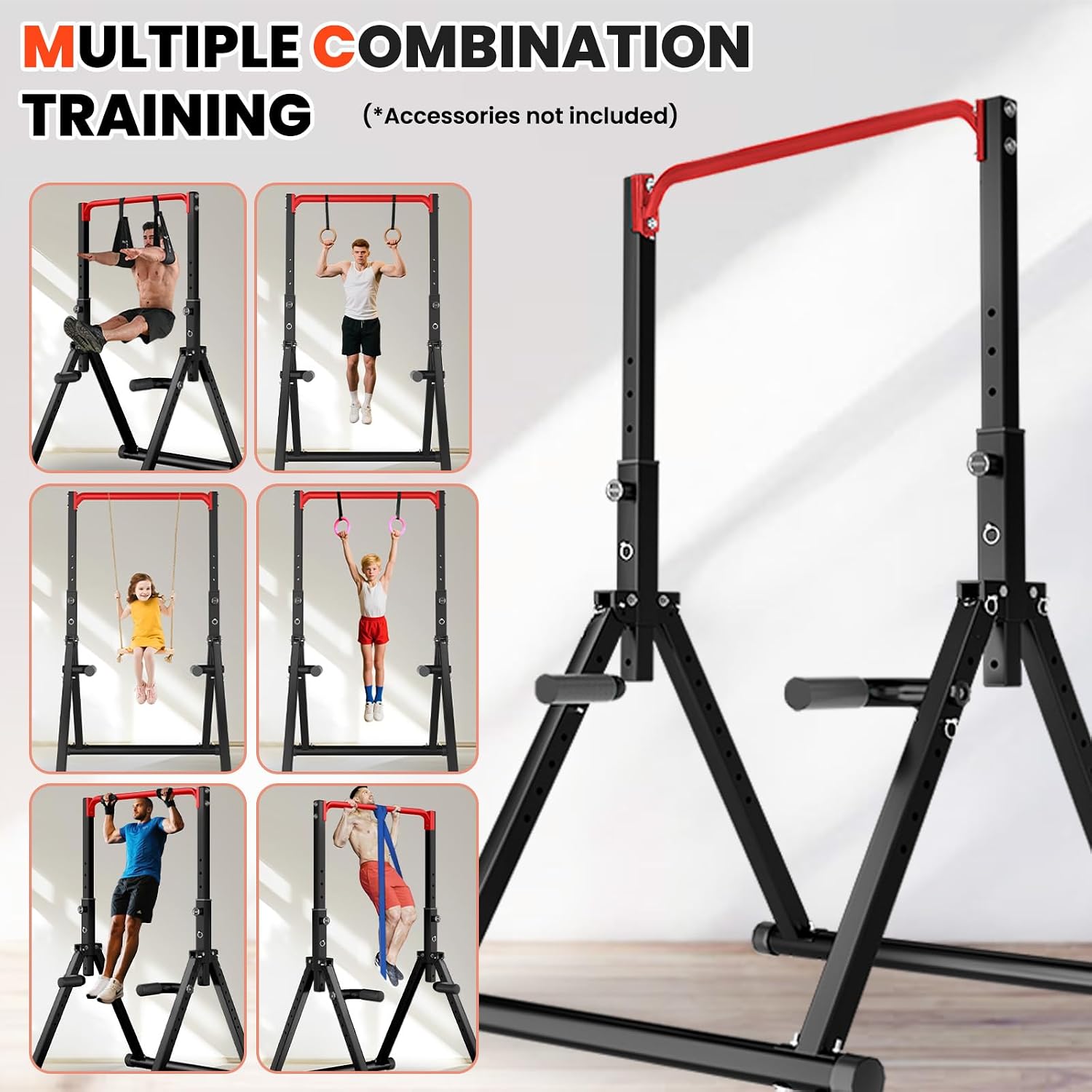 DOBESTS Power Tower Pull Up Bar Free Standing, Foldable Pull Up Station - Image 6