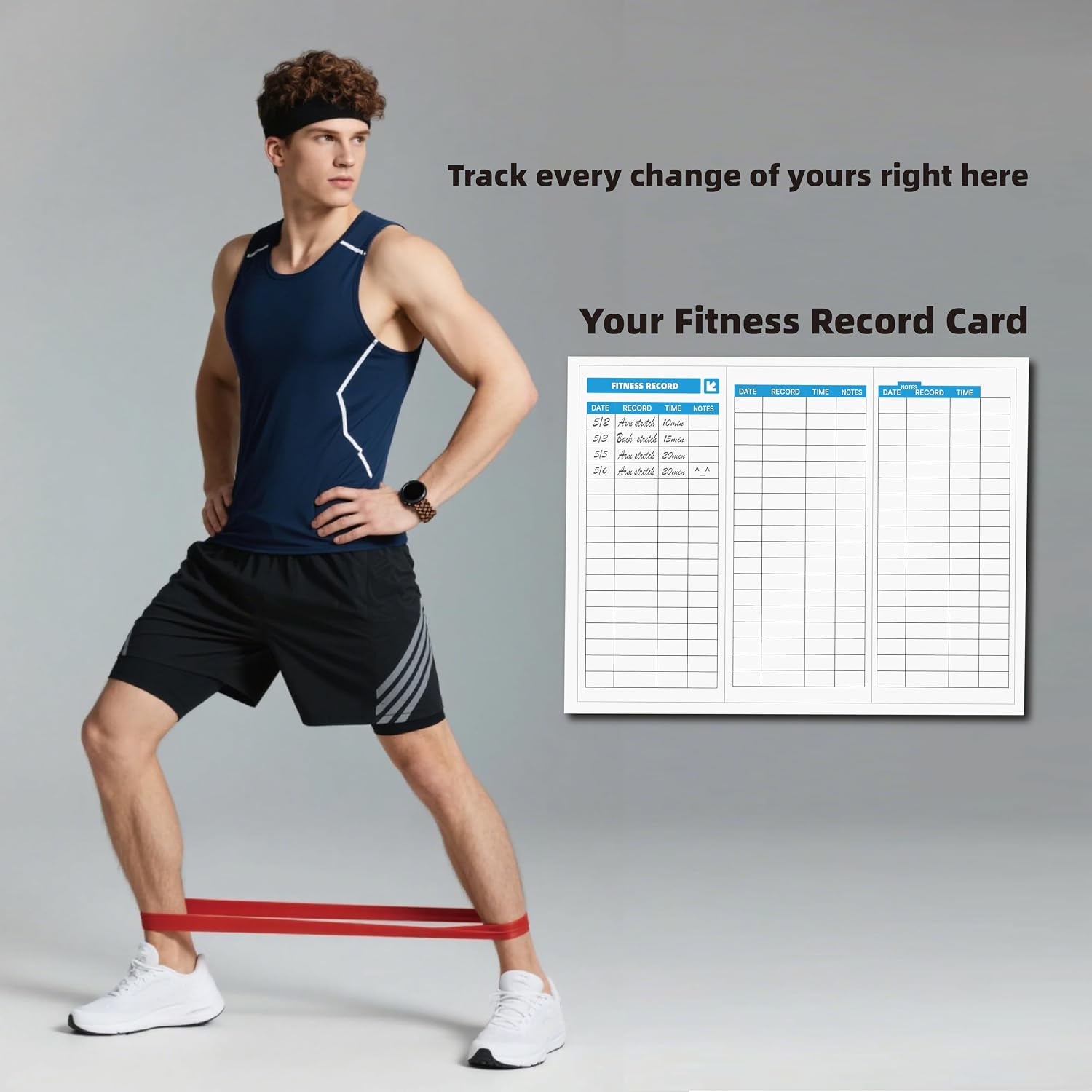 6-Levels Resistance Exercise Loop Bands Set – Elastic Workout Bands for Yoga, Strength Training, Physical Therapy – Guide, Fitness Card & Carry Bag - Image 5