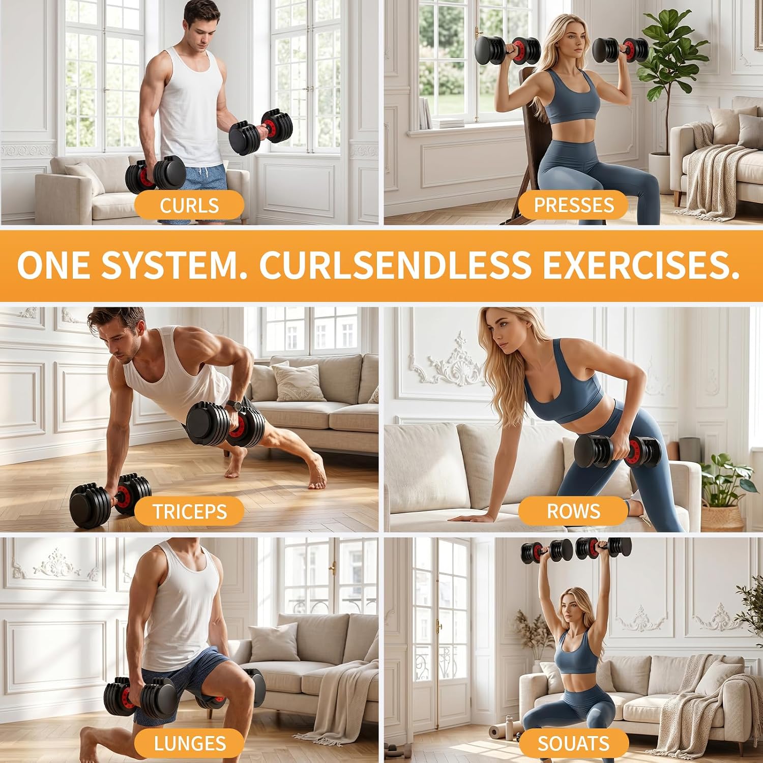 Adjustable Dumbbell Set of 2, 50LBS/100LBS Weights Dumbbell Set with Storage Box, 25lbs/50lbs Pair Adjustable Weights with Anti-slip Silicone Grip, 5-in-1/10-in-1 Quick-Lock Hand Weight Set For Home Gym Suit both Men and Women - Image 8