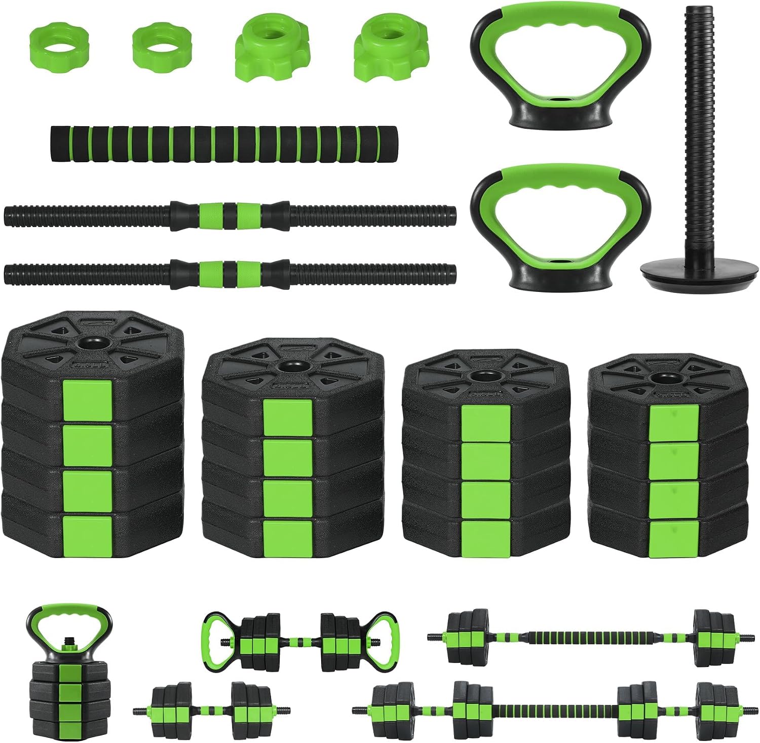 4-in-1 Dumbbell Set, 66/88Lbs Adjustable Free Weight Set with Connector, Use As Kettlebells, Barbell, Push Up Stand, Multi-Purpose Fitness Equipment for Home Gym, Suitable for Men and Women - Image 8