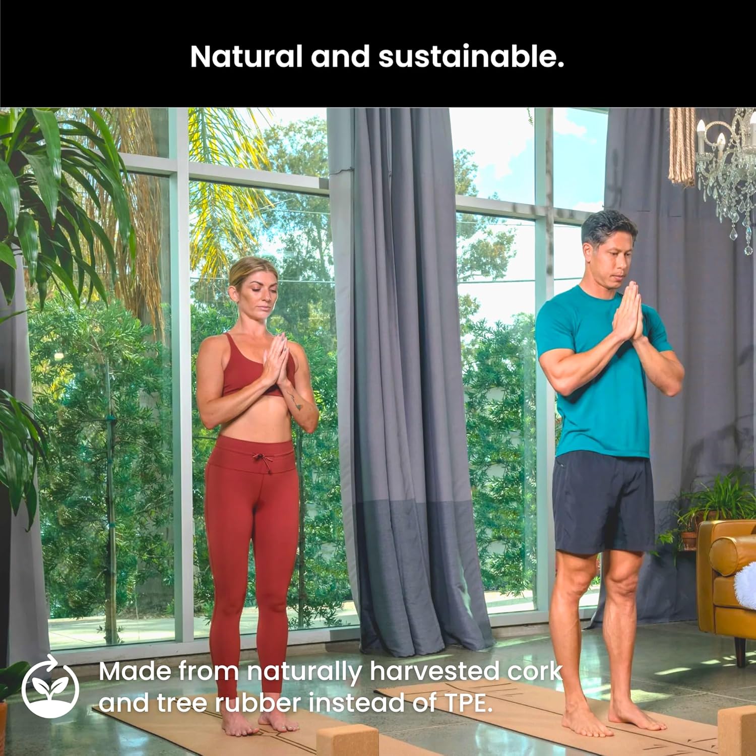 Luxury Cork Yoga Mat - Non Slip, Extra Thick Grip. Thicker, Longer, and Wider for More Comfort and Support. Tough Enough For Hot Yoga. Natural, Non Toxic, and Eco Friendly. Optional Alignment Lines. - Image 6