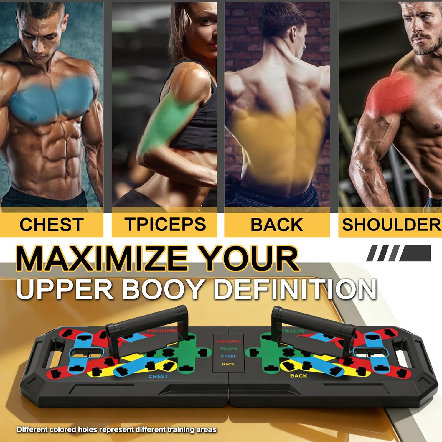 IUT Solid Push Up Board 15 in 1 Home Workout Equipment Multi-Functional Pushup Stands System Fitness Floor Chest Muscle Exercise Professional Equipment Burn Fat - Image 3