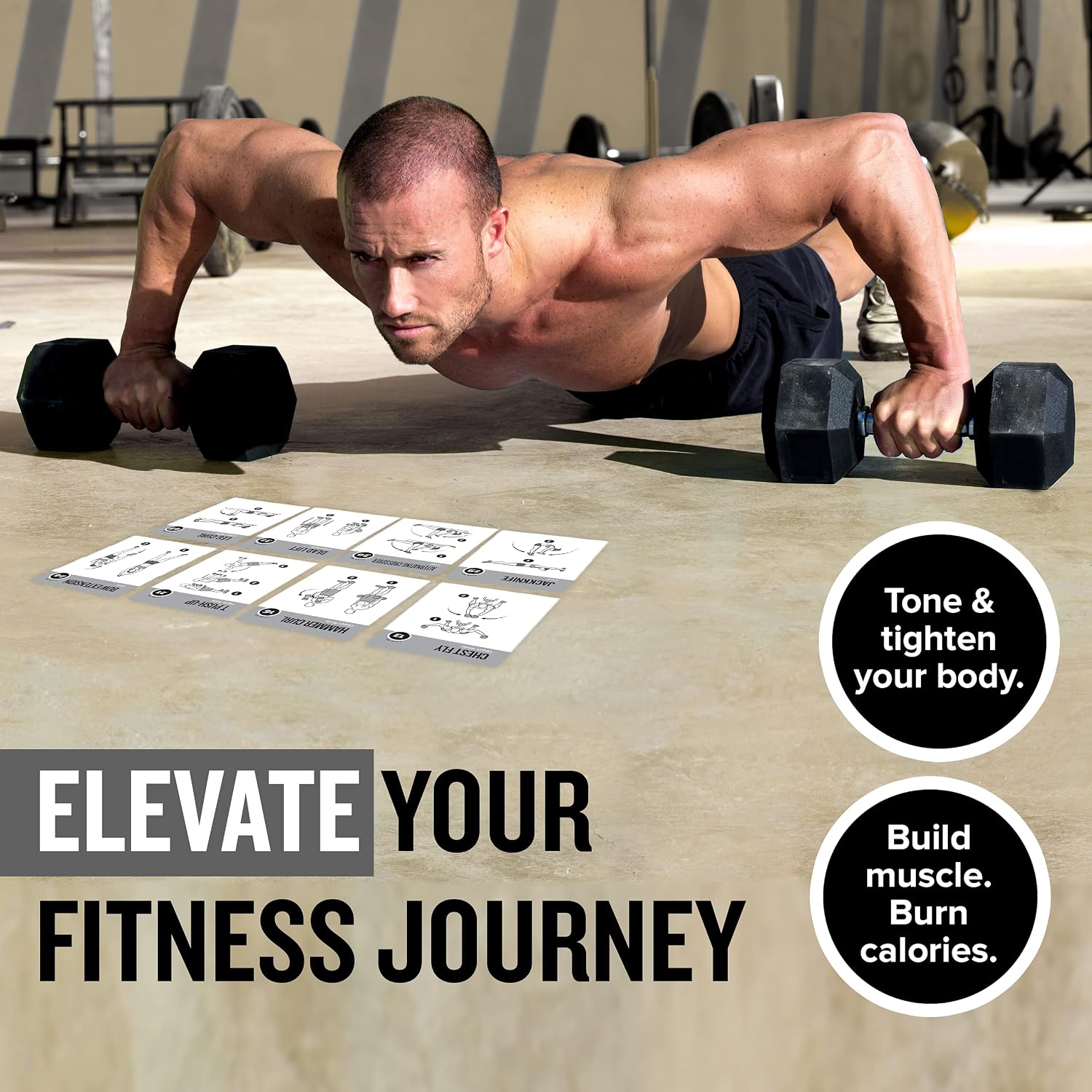 NewMe Fitness Dumbbell Workout Cards, Instructional Fitness Deck for Women & Men, Beginner Fitness Guide to Training Exercises at Home or Gym (Dumbbell, Vol 2) - Image 8