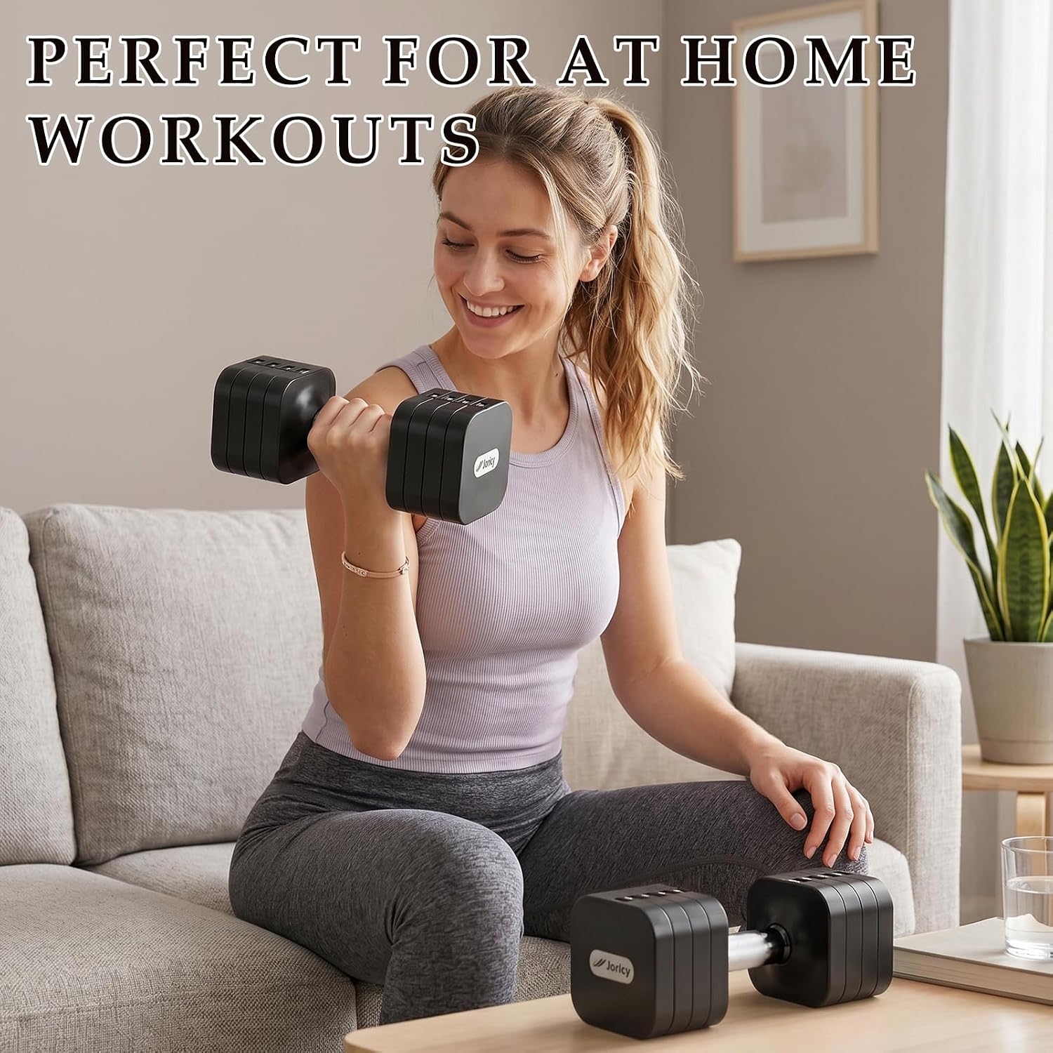 Adjustable Dumbbell Set, Dumbbells 10LBS 20LBS 25LBS Set of 2 Hand Weights | Free Weight Set with Metal Handle , Home Gym & Outdoor Exercise, Weight Loss Workout, Strength Training & Muscle Toning - Image 8