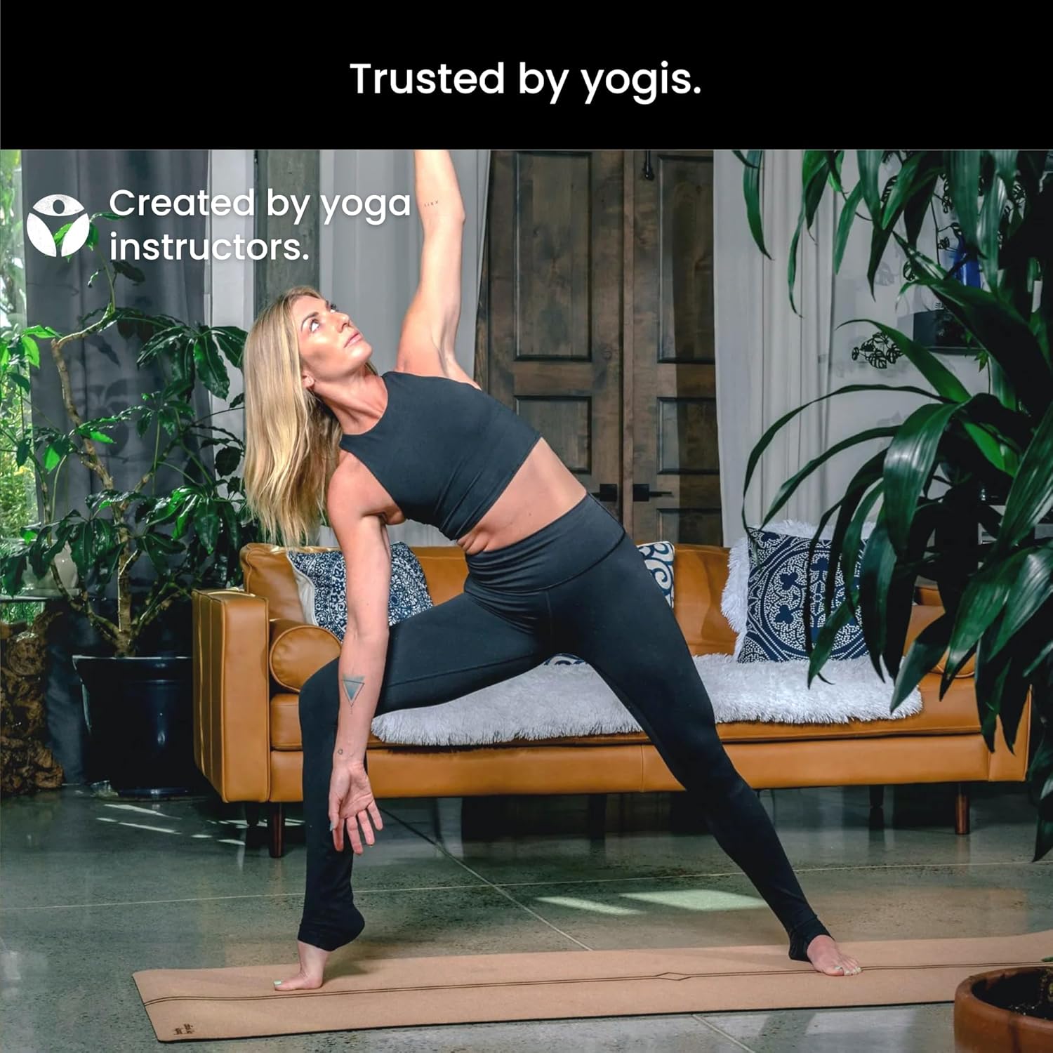 Luxury Cork Yoga Mat - Non Slip, Extra Thick Grip. Thicker, Longer, and Wider for More Comfort and Support. Tough Enough For Hot Yoga. Natural, Non Toxic, and Eco Friendly. Optional Alignment Lines. - Image 9