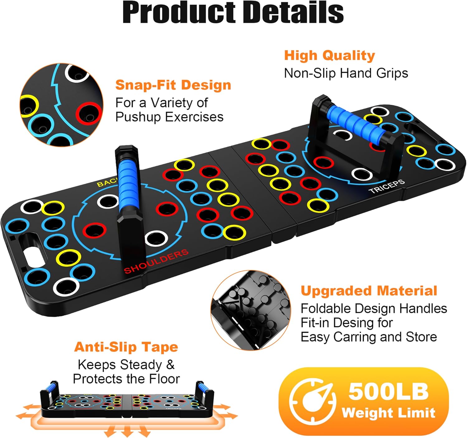 IUT Solid Push Up Board 15 in 1 Home Workout Equipment Multi-Functional Pushup Stands System Fitness Floor Chest Muscle Exercise Professional Equipment Burn Fat - Image 4
