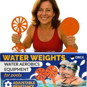 Pool Paddle Water Aerobics Equipment | Adjustable Resistance Pool Exercise Equipment for Adults, Swim Paddles Water Weights Dumbbells for Aquatic Exercise, Aqua Weights for Men & Women Workout Gear