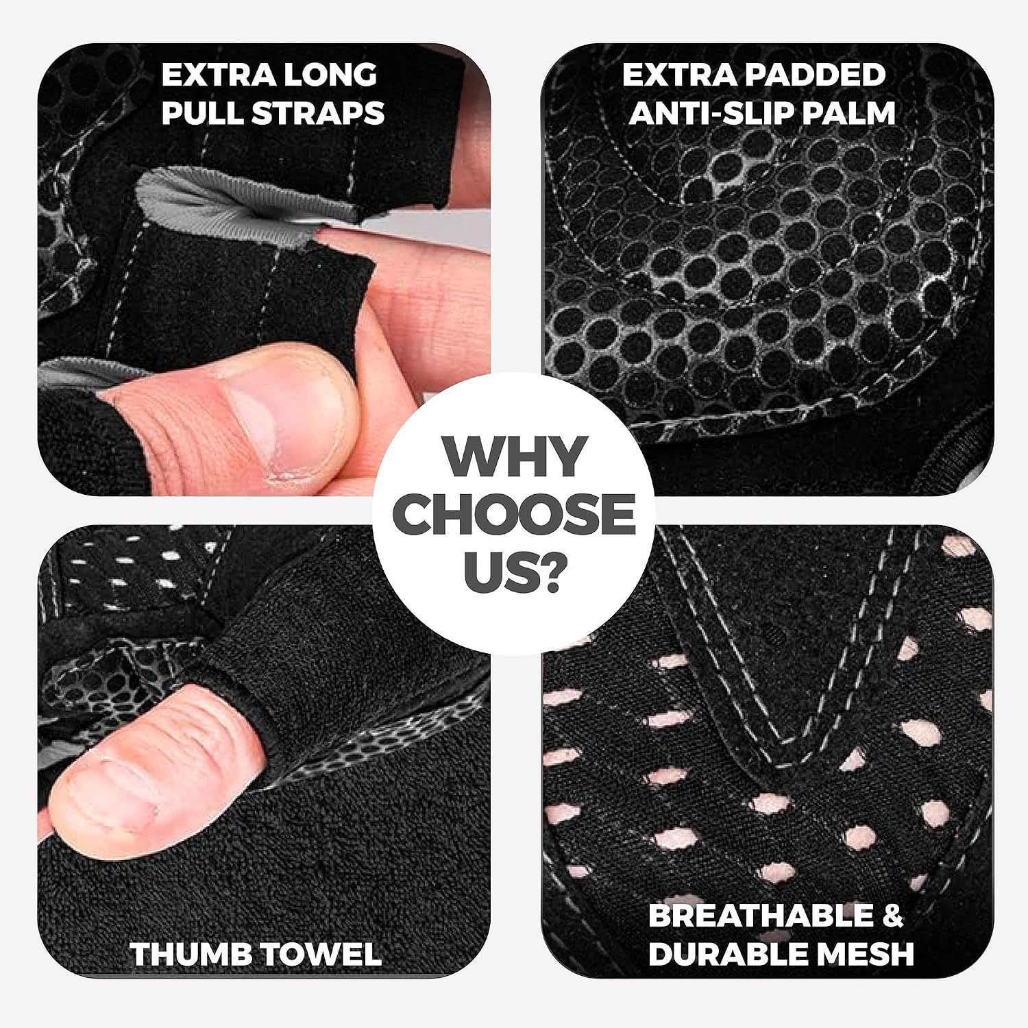 MhIL Workout Gloves for Men โ Comfortable Gym Gloves for Men with Enhanced Grip for Safety and Hand Protection โ Weight Lifting Protection with Wrist Wraps Support for Performance Boost and Style - Image 4